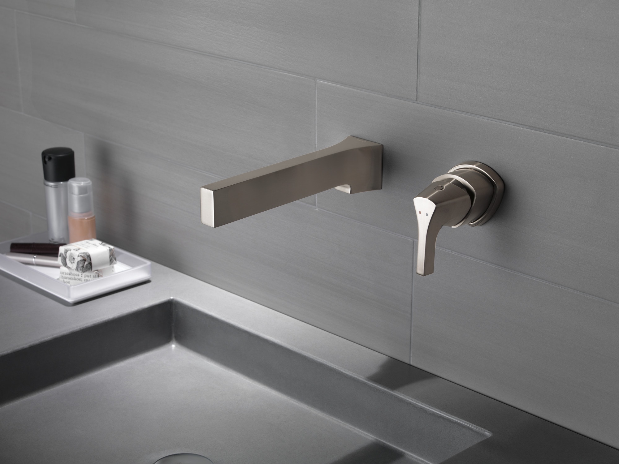 Sleek Modern Wall-Mounted Stainless Steel Bathroom Faucet