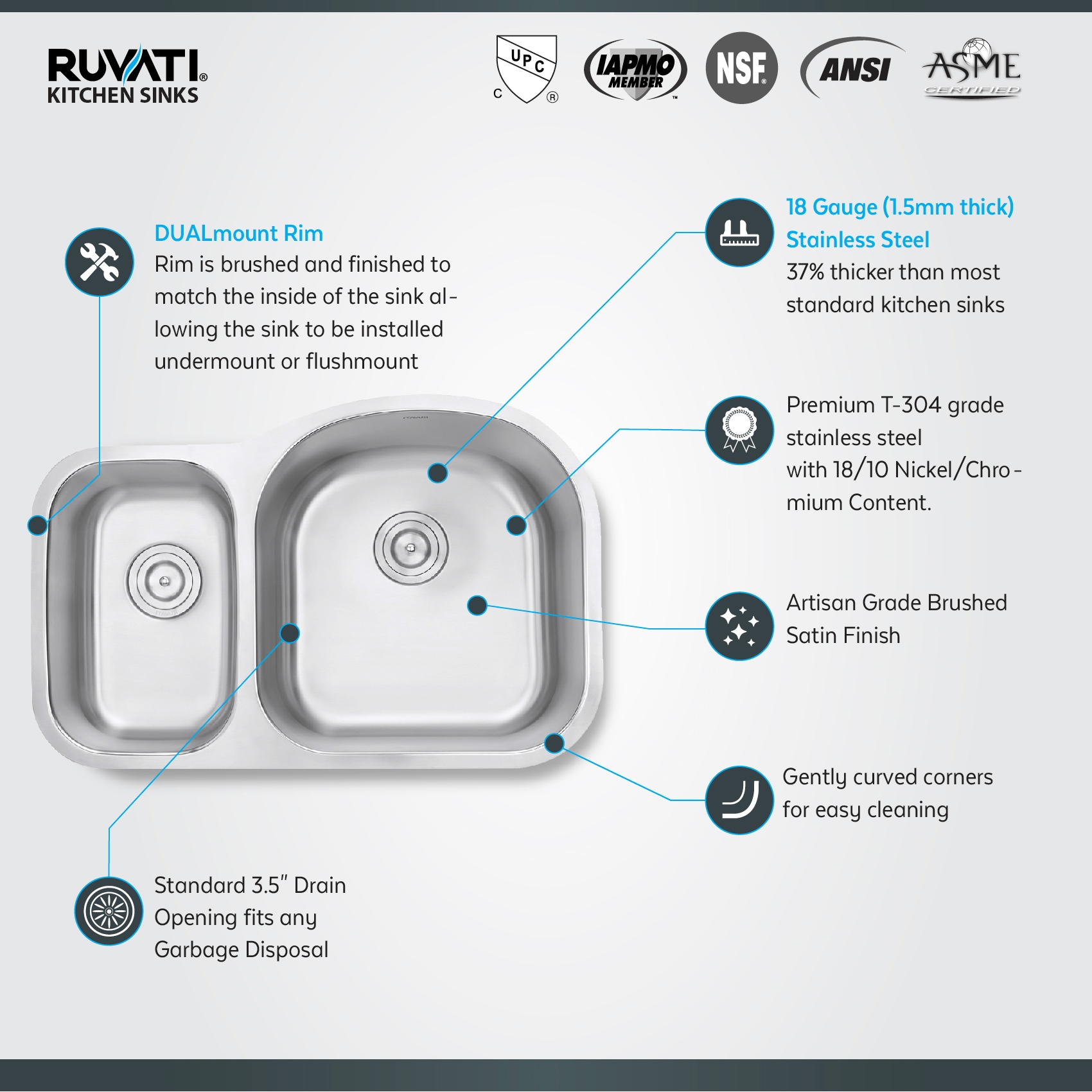 Ruvati RVM4405 Kitchen-Sinks - View #6