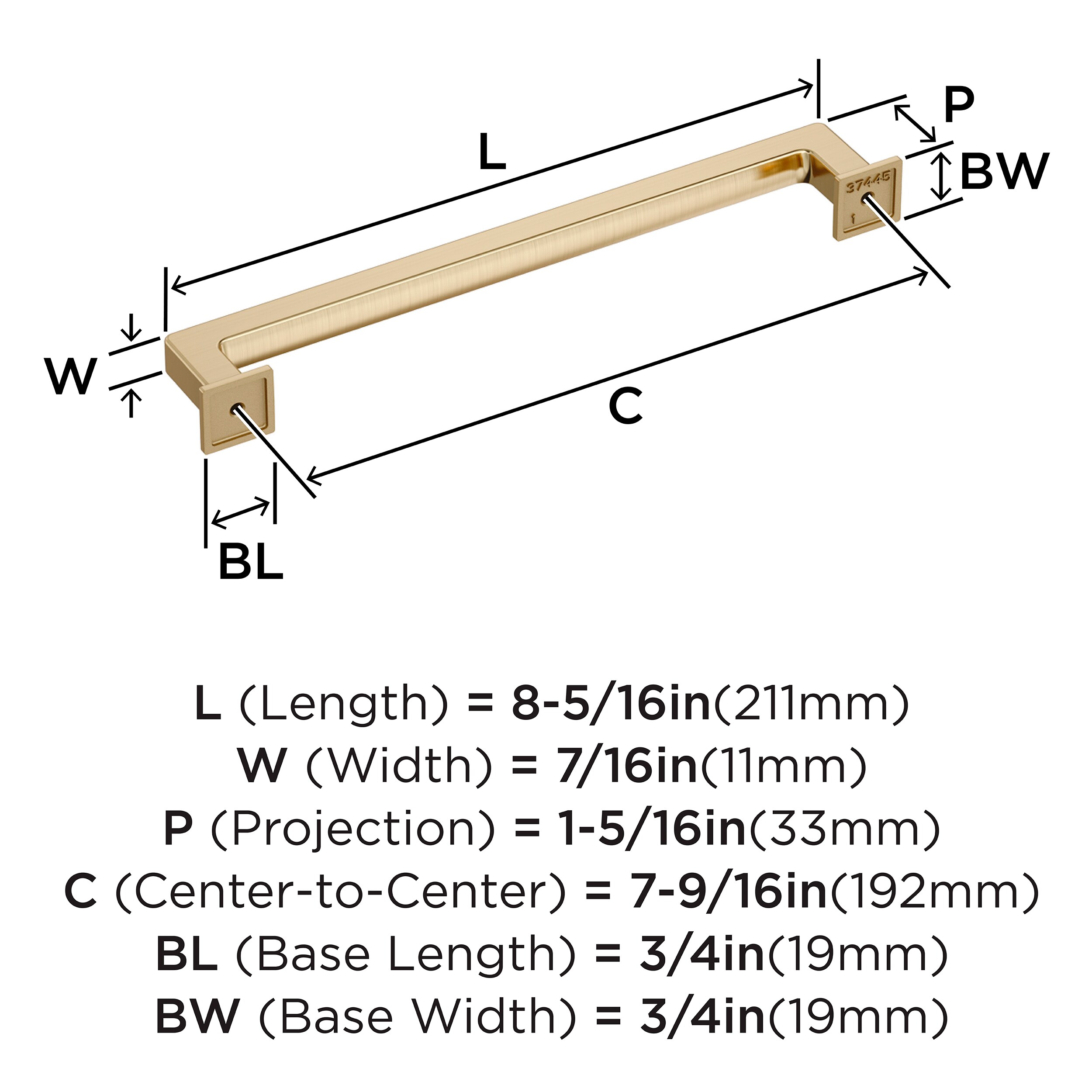Amerock BP37445BBZ Cabinet-Pulls - View #4