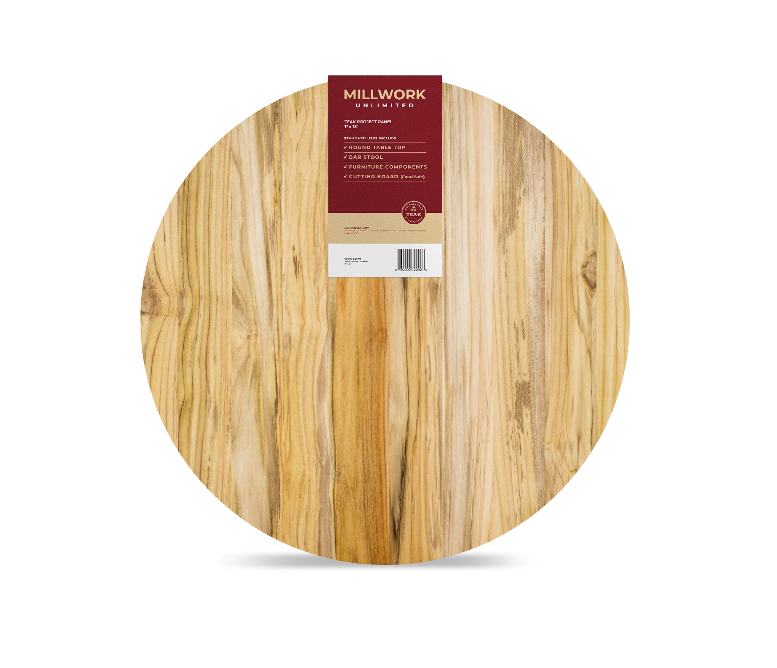 RELIABILT 1-in x 15-in x Radius Edge Unfinished FAS Better S4S Teak Edge-glued Hardwood Board
