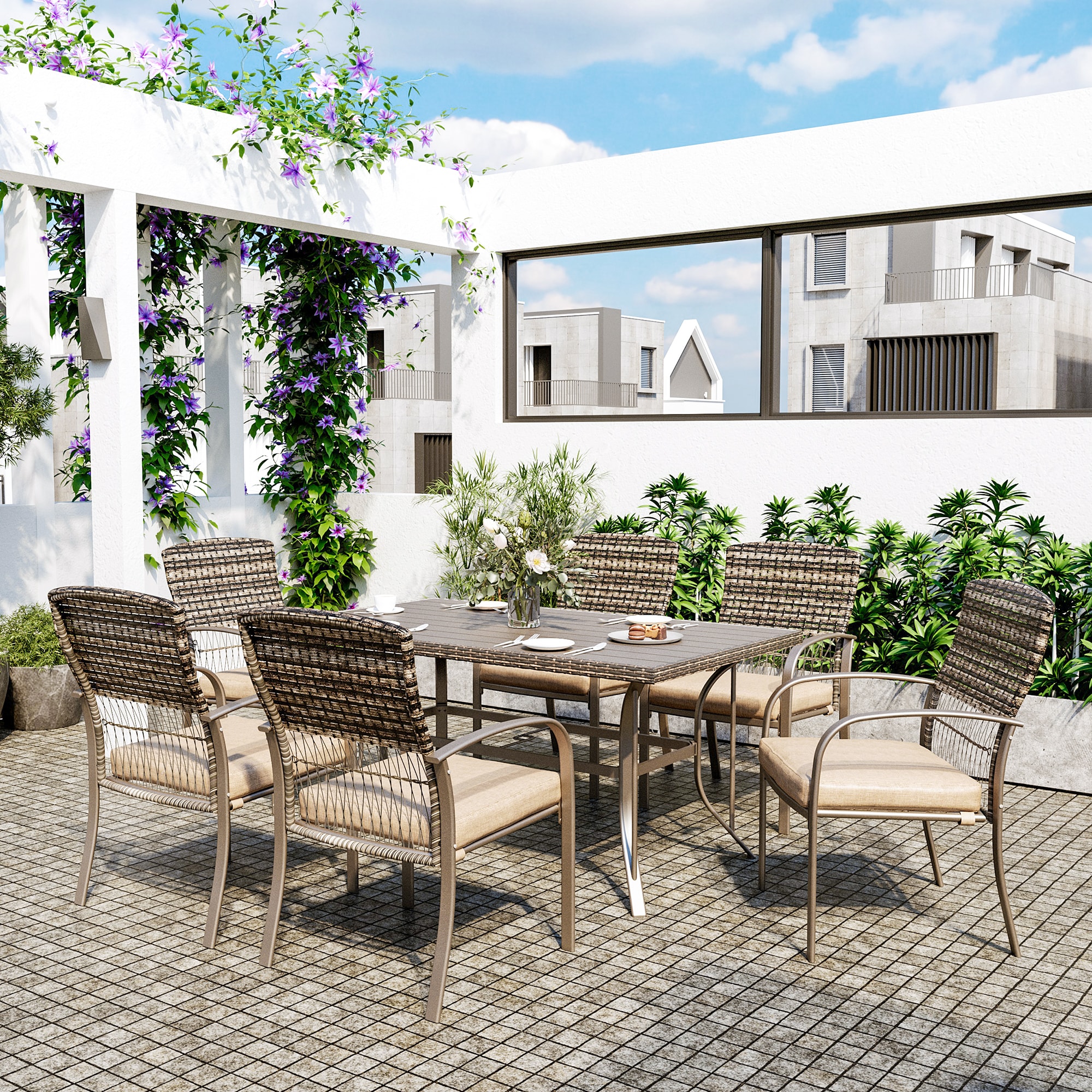 PamaPic TB-CZ-7JT-B-WL1 Patio-Dining-Sets - View #4