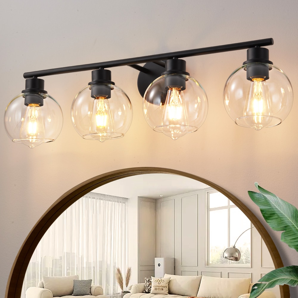 POWLIG Vanity light 29.53-in 4 Light Matte Black Modern/contemporary Bathroom Vanity light