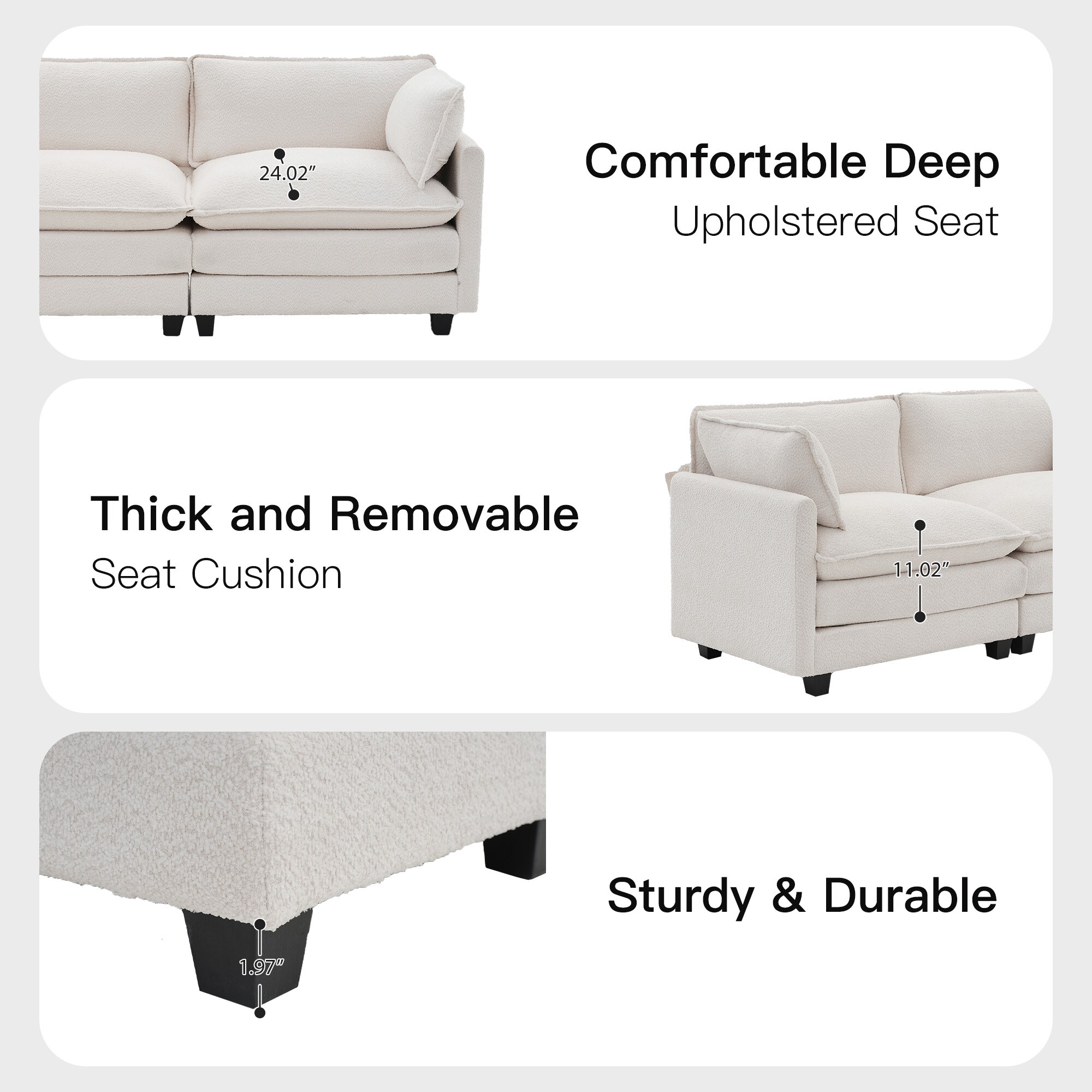 VOUA SAF-DXGQQ-BE Sofas-Loveseats - View #3