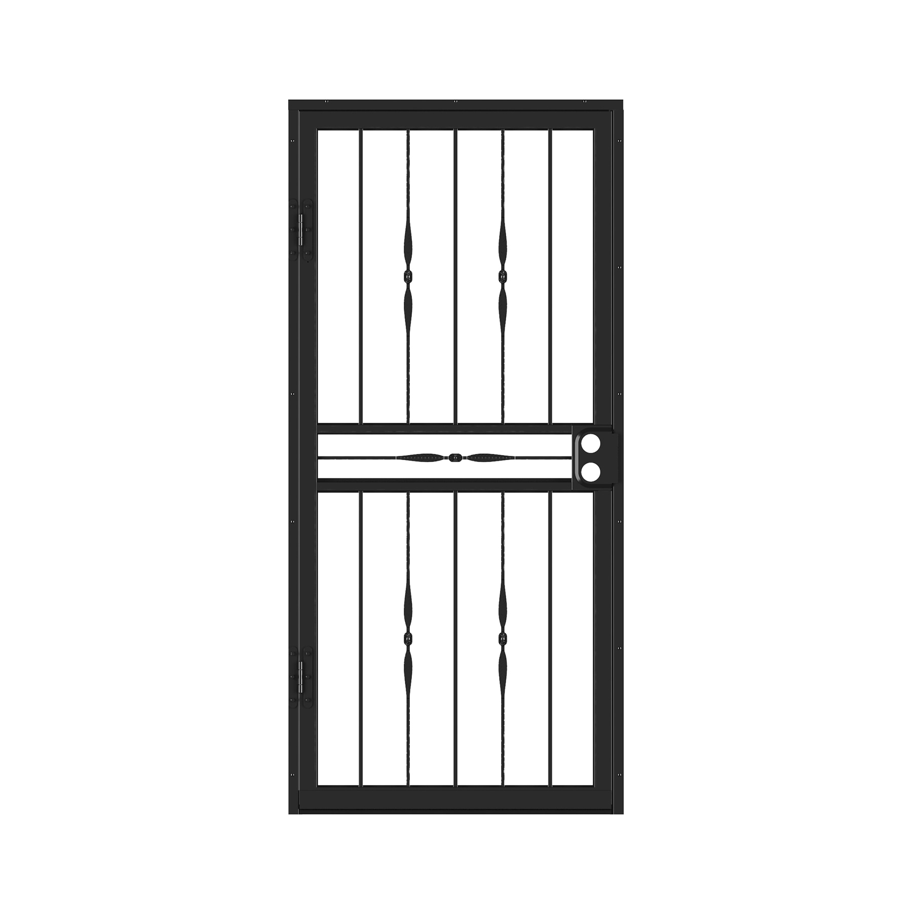 El Dorado 32-in x 81-in Black Steel Recessed Mount Security Door Tempered Glass | - LARSON 92028051
