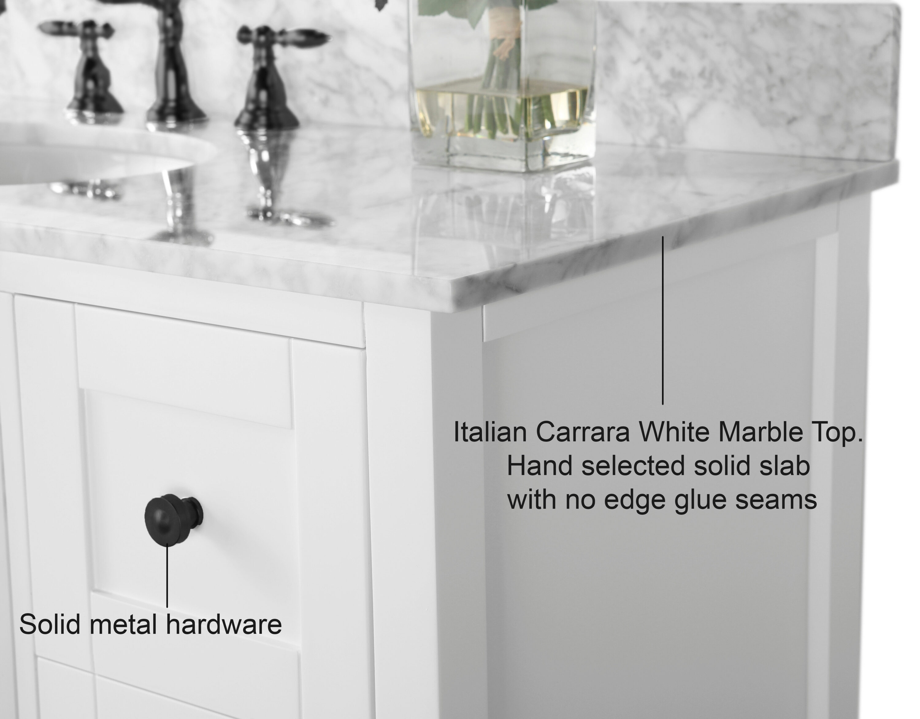 Ancerre Designs VTS-LAUREN-48-W-CW-B Bath-Vanity-Combo - View #4