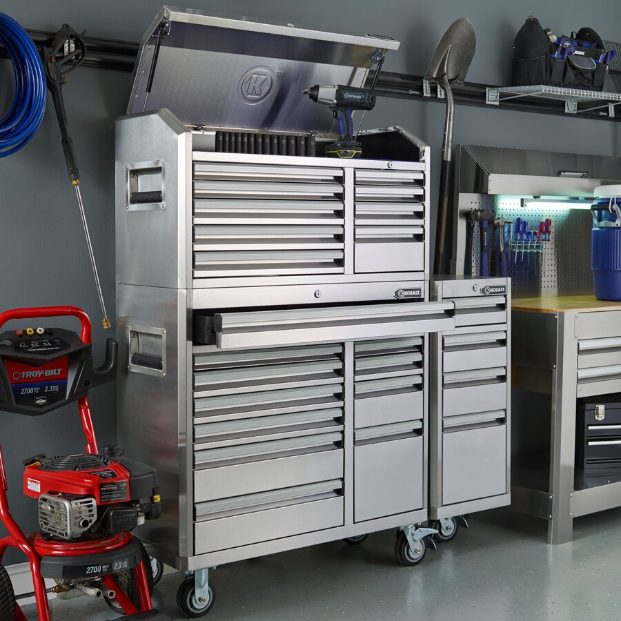 Kobalt 41-in W x 22.5-in H 9-Drawer Stainless Steel Tool