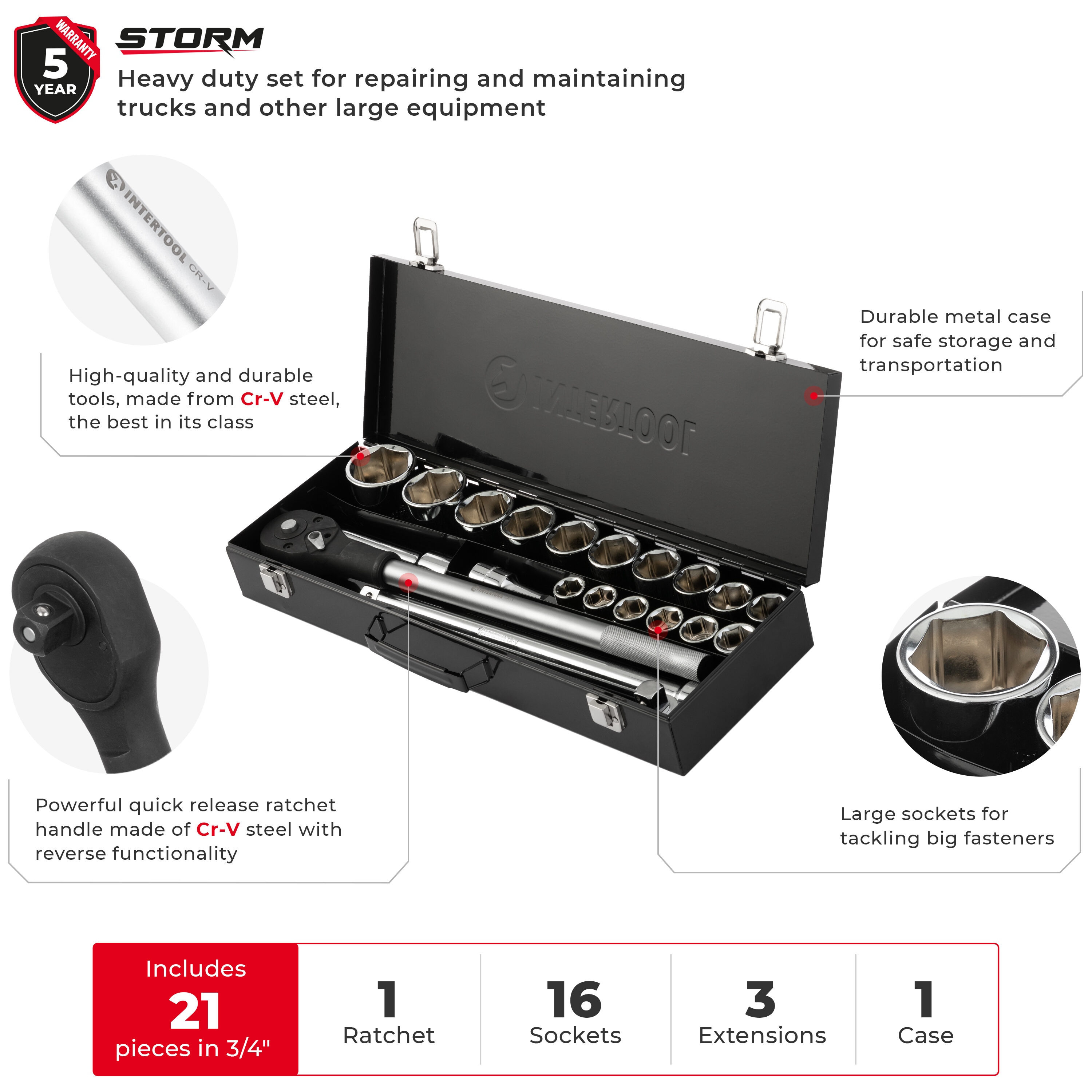 INTERTOOL ET08-8321 Mechanics-Tool-Sets - View #2