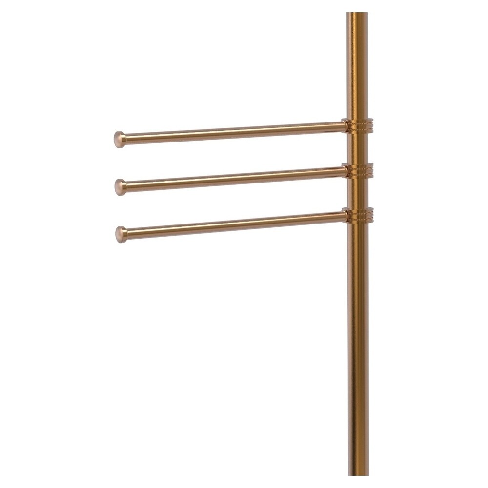 Allied Brass Satin Brass Freestanding Towel Rack 8.5-in x 21.5-in