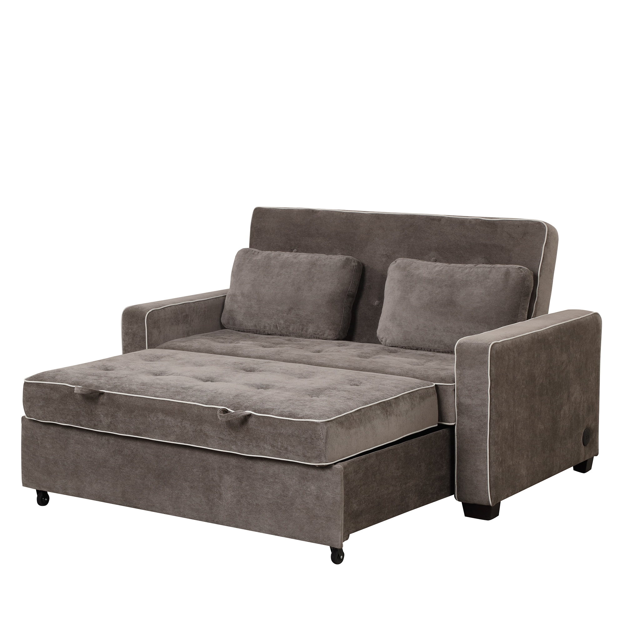 SINOFURN SYA370116BN 61.4-Inches Casual Brown Reclining Sleeper