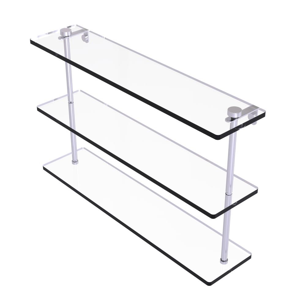 Allied Brass NS-5/22-SCH Satin Chrome 3 -Tier Wall mount Bathroom Shelf ( 22-in x 15-in x 5-in )