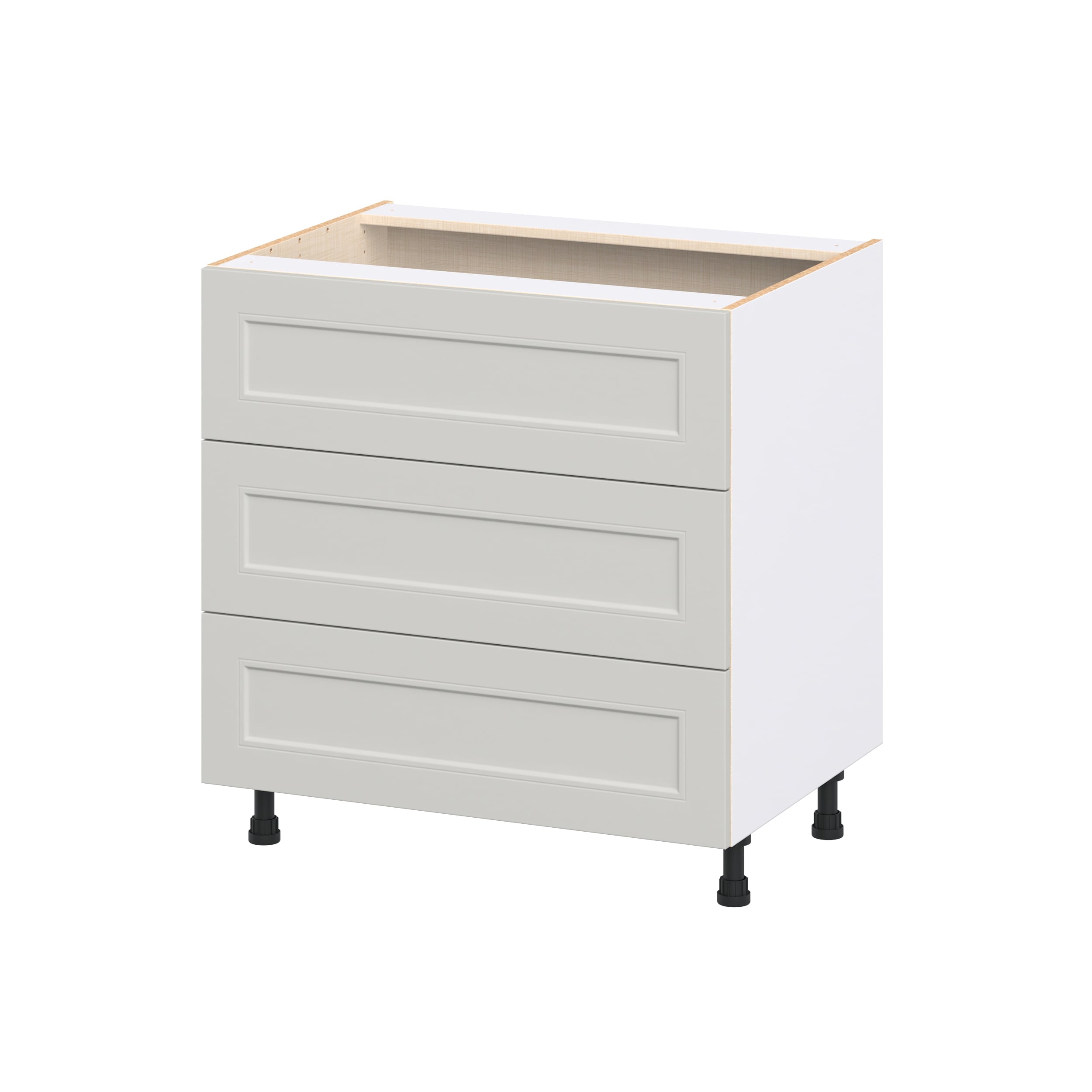 Hugo&Borg DSB3DA33-BE Belcourt 33-in W x 34.5-in H x 24.5-in D Painted Light Gray 3 -Drawers Drawer Base Fully assembled Cabinet Recessed Panel Shaker