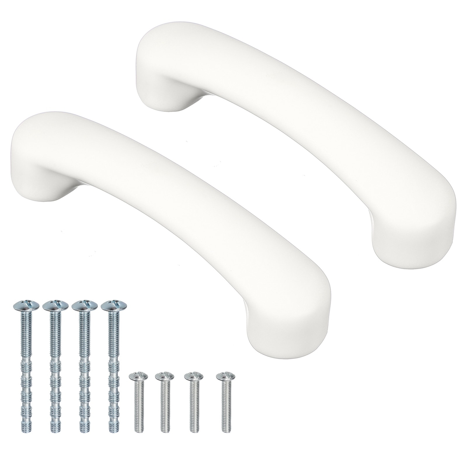 Unique Bargains - 2pcs White Ceramic Cabinet Handles Arch Shaped Drawer Pulls 4.5 x 1 x 1.2-Inch ...