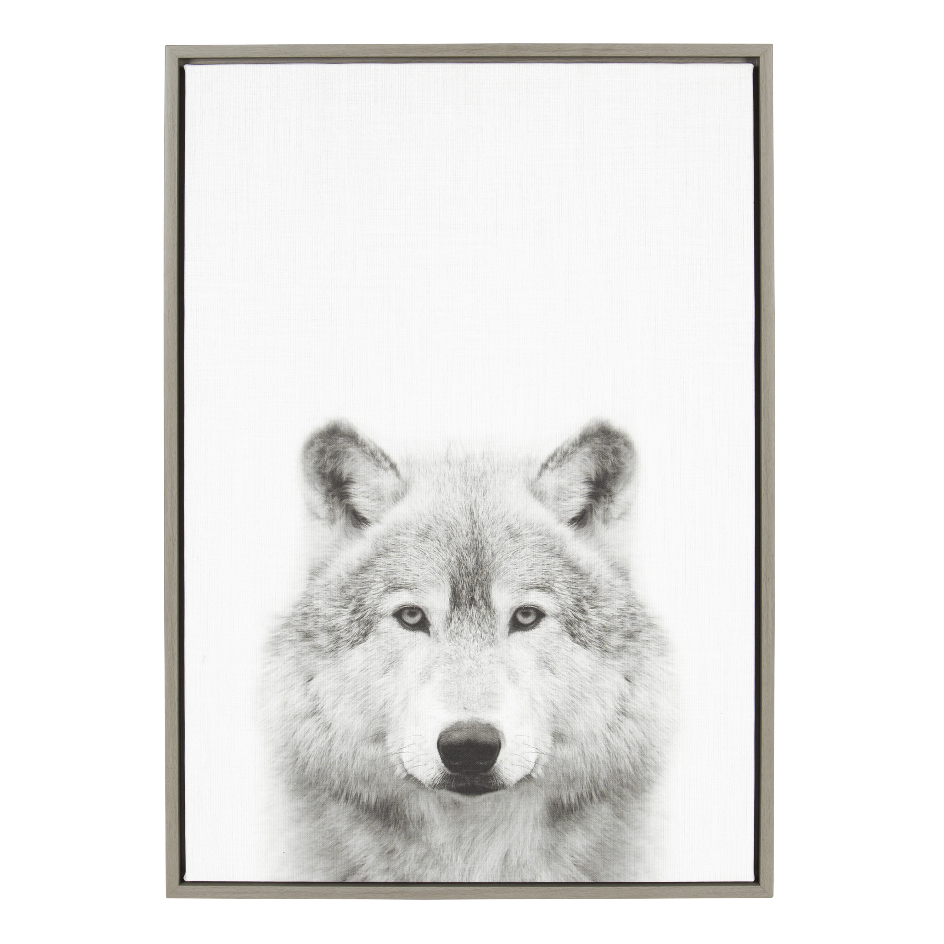 Kate and Laurel Wolf Tai Prints Gray Framed 33-in H x 23-in W Animals ...