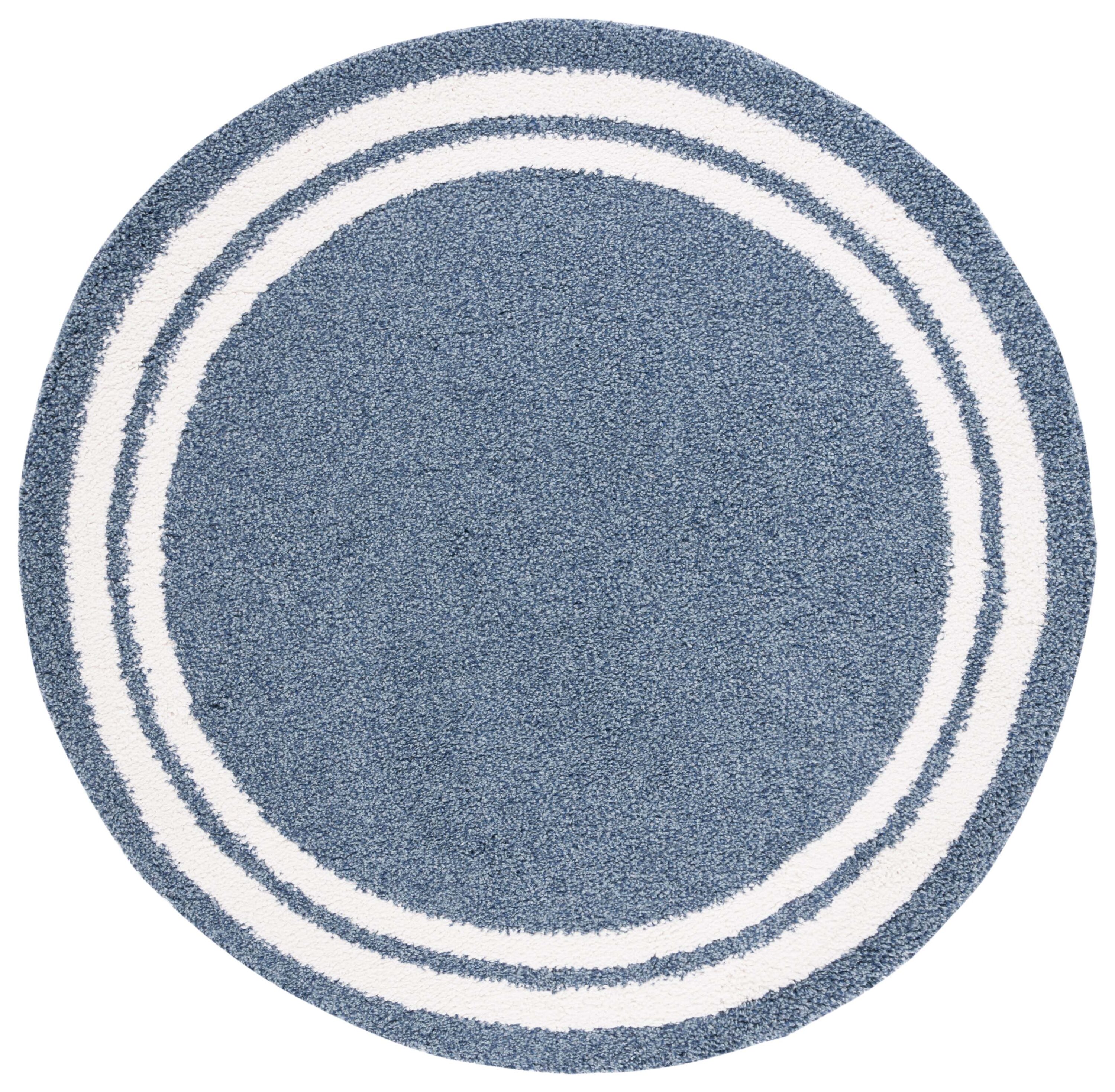 Safavieh CLC100M-7R 7 x 7 (ft) Loomed Blue/Ivory Round Indoor Border Mid-Century Modern Area rug