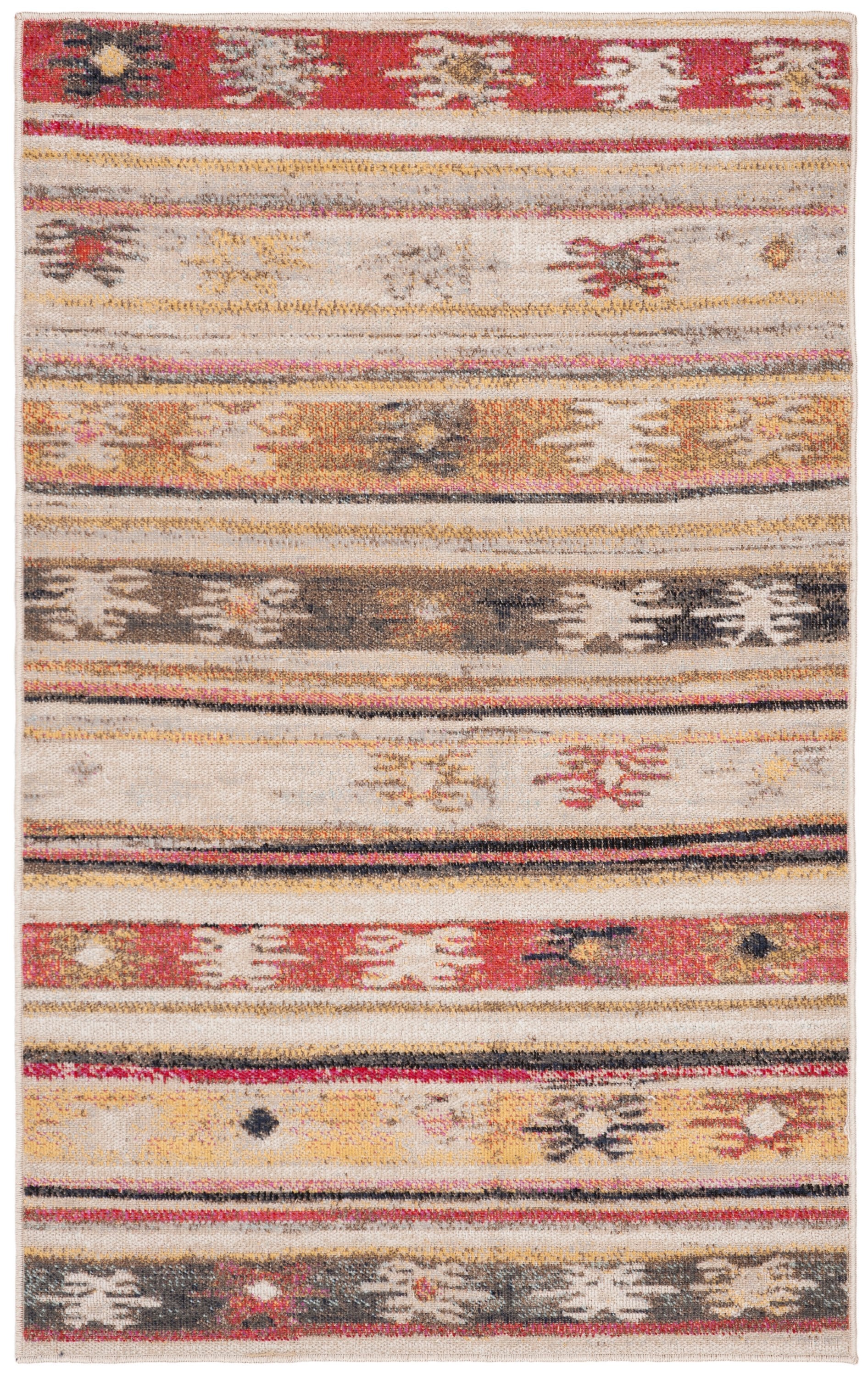 Transitional Multicolor Flatweave 3' x 5' Synthetic Area Rug