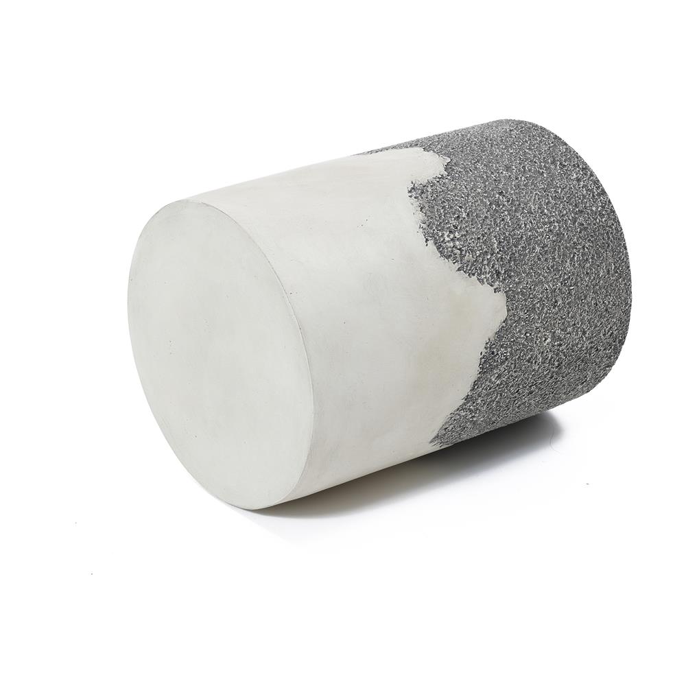 Gray and White Ombre Cement Round Outdoor Side Table
