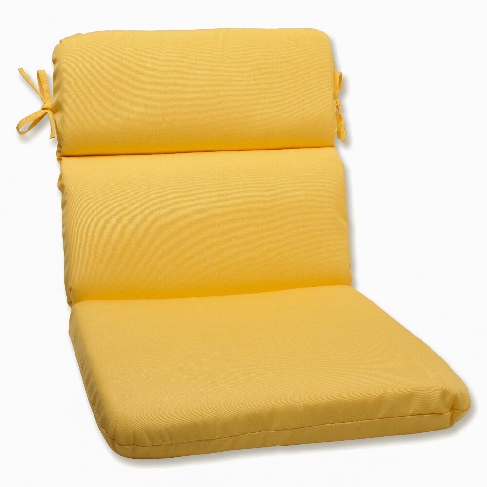Pillow Perfect 546292 Fortress Canvas Buttercup 40.5-in x 21-in Yellow Patio chair cushion