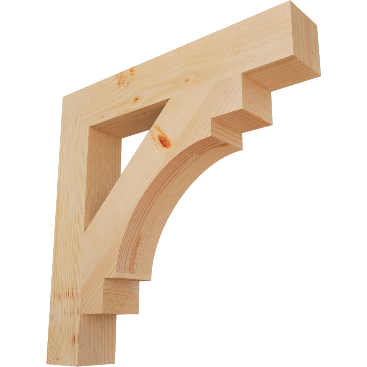 Ekena Millwork BKT04X24X24MRC05SDF Merced block smooth 3-1/2-in x 24-in x 24-in Douglas fir Brown Wood Standard bracket