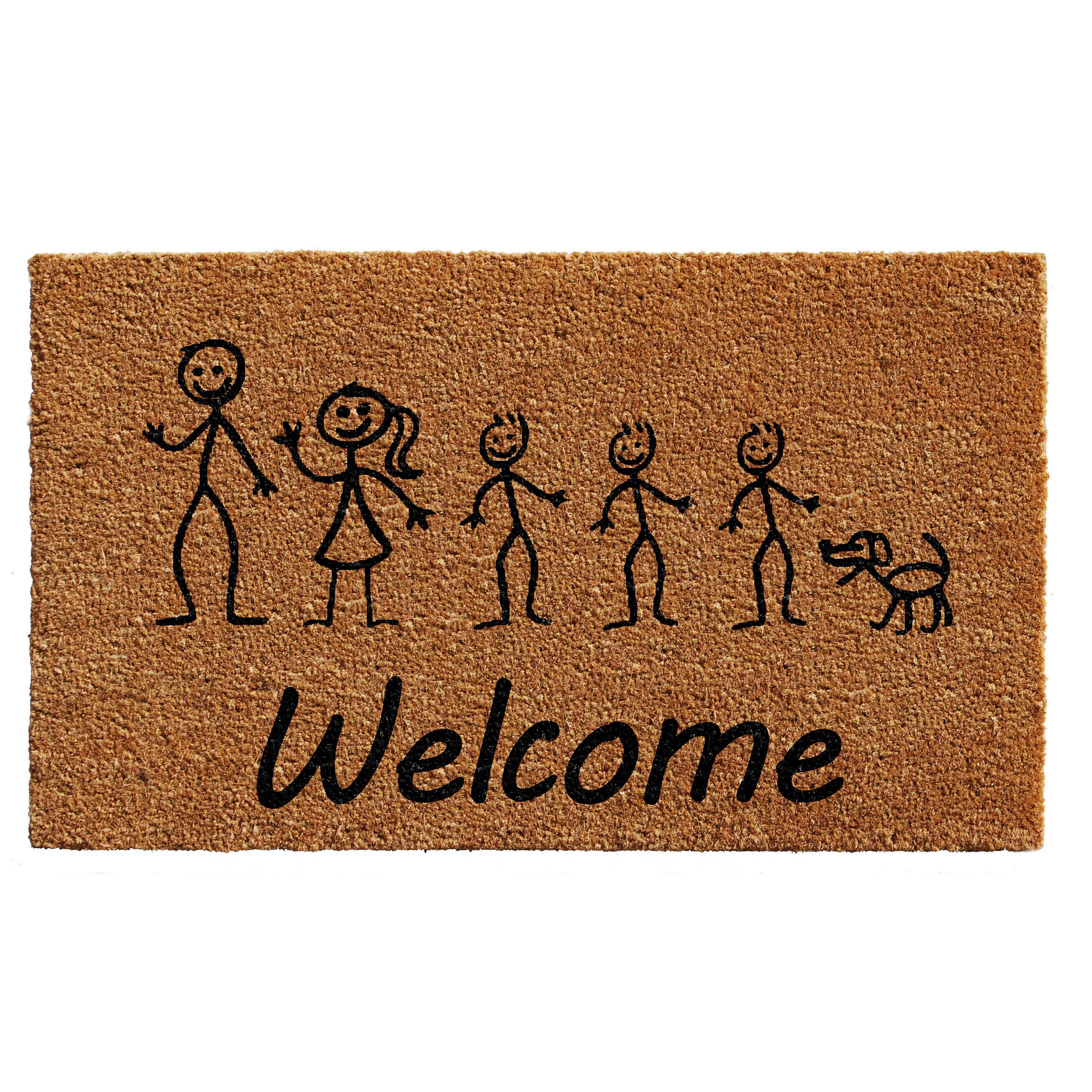 allen + roth 2-ft x 3-ft Black Rectangular Indoor or Outdoor Welcome Door  Mat in the Mats department at