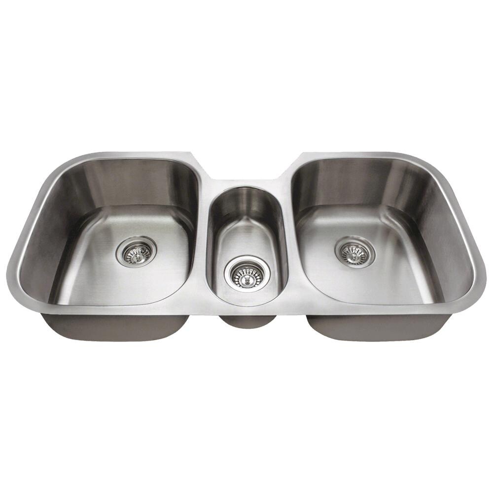 MR Direct Undermount 42.75-in x 20.75-in Stainless Steel Triple