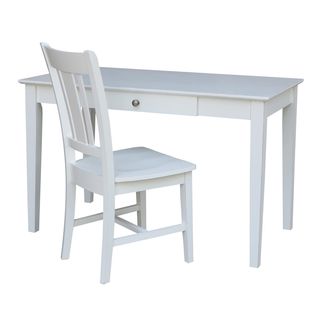 International Concepts 48-in White Traditional Rubberwood Writing Desk ...