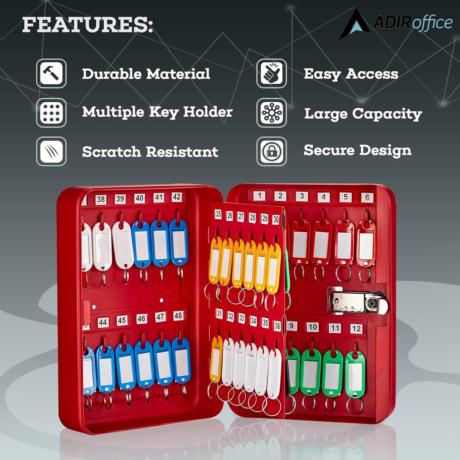 AdirOffice 682-48-RED-689-PKG Key-Safes - View #6