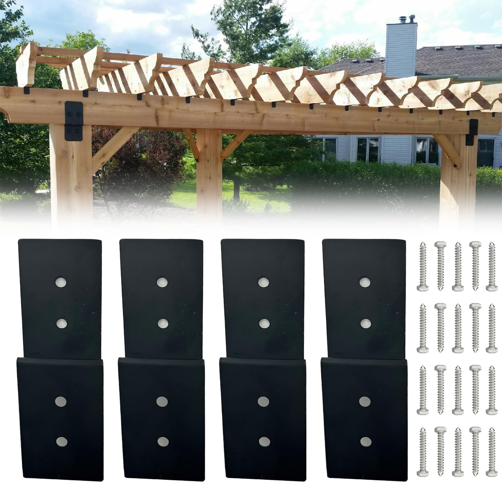 ITOPFOX  10 inch by 3 inch Z Shaped Heavy Duty Steel Brackets for Wood Post to Beam Support Double Angle Channel Corner Brace for Wood Shelves