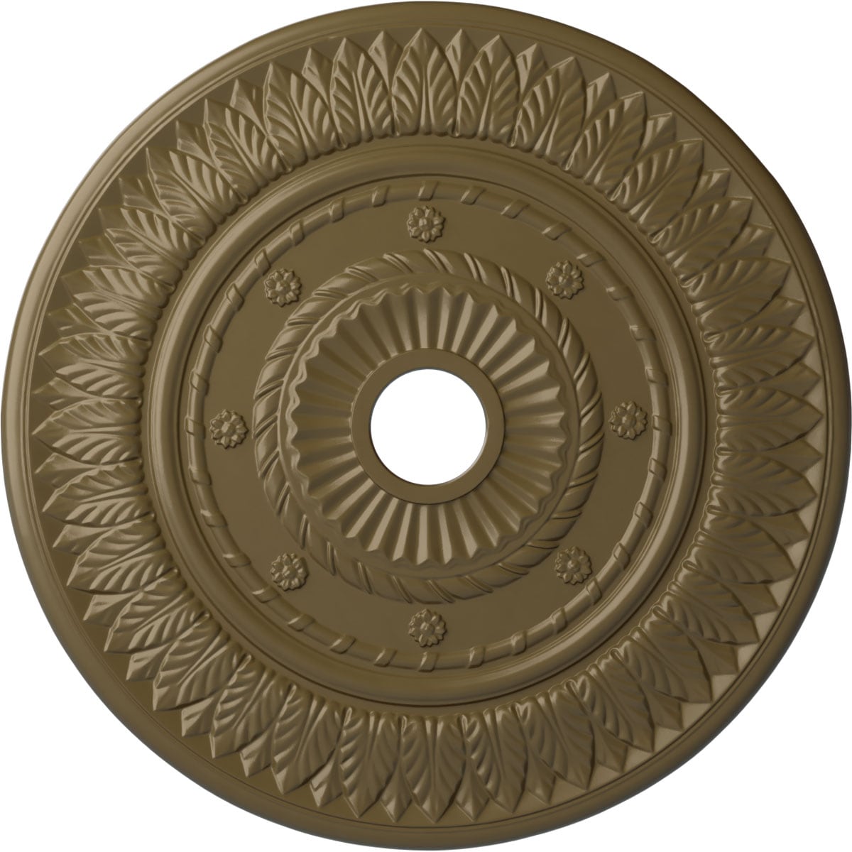 Ekena Millwork CM26LFMMF Leaf 26.75-in W x 26.75-in L Painted Mississippi Mud Polyurethane Whole Ceiling Medallion