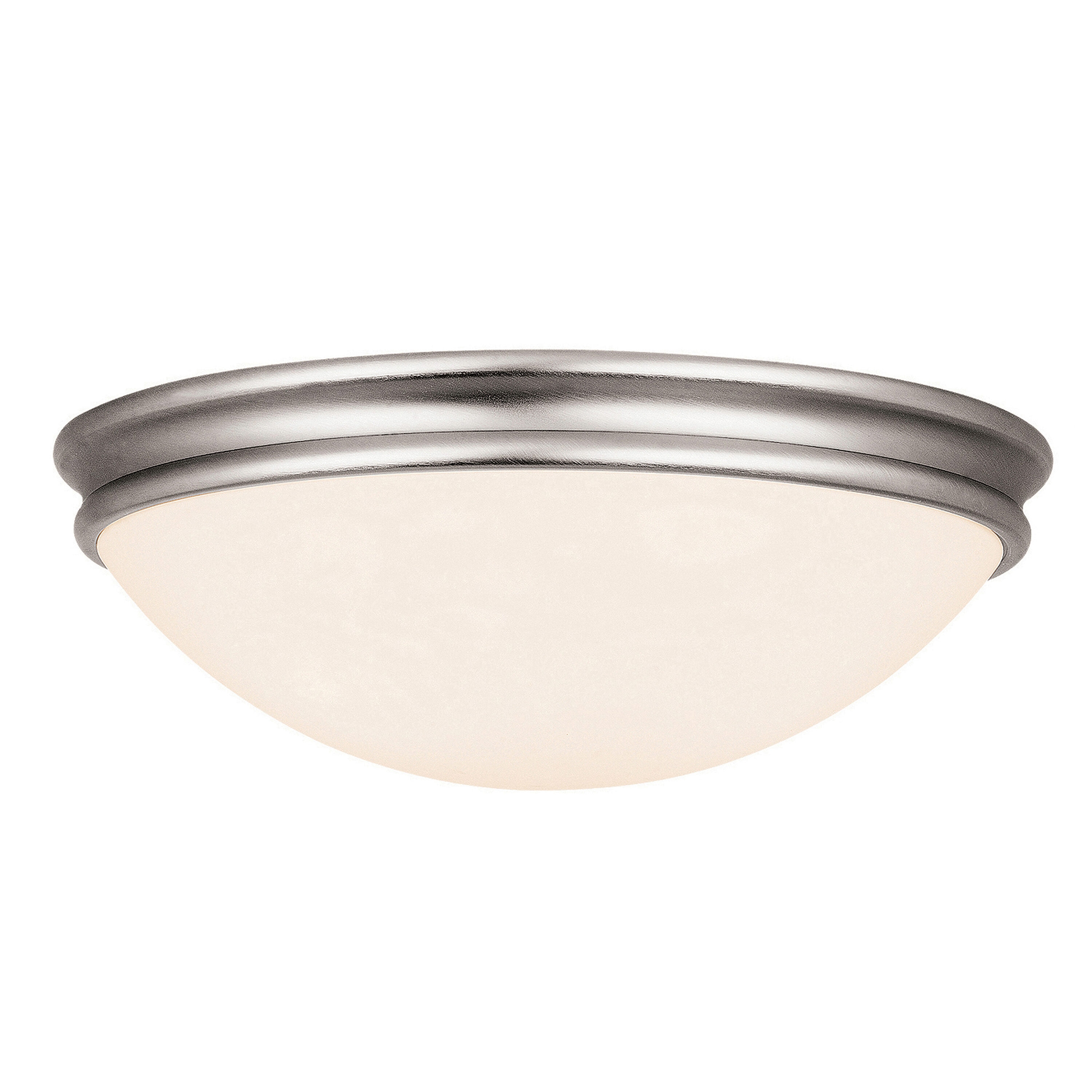 Access Lighting 20726LEDD-BS/OPL Atom 1-Light 8-in Brushed Steel LED Flush Mount Light ENERGY STAR