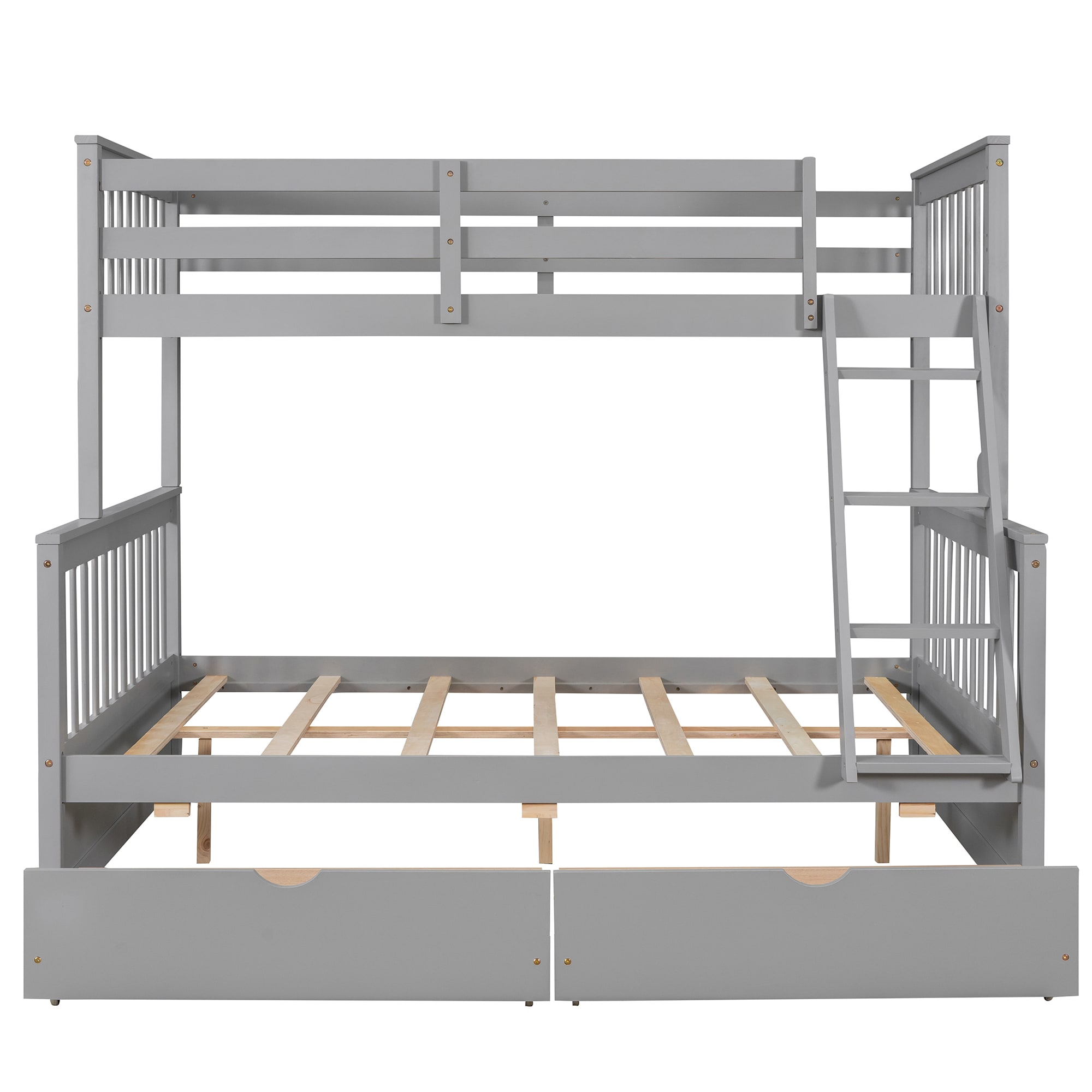 Qualler BTLE0165E Gray Twin over full Bunk Bed