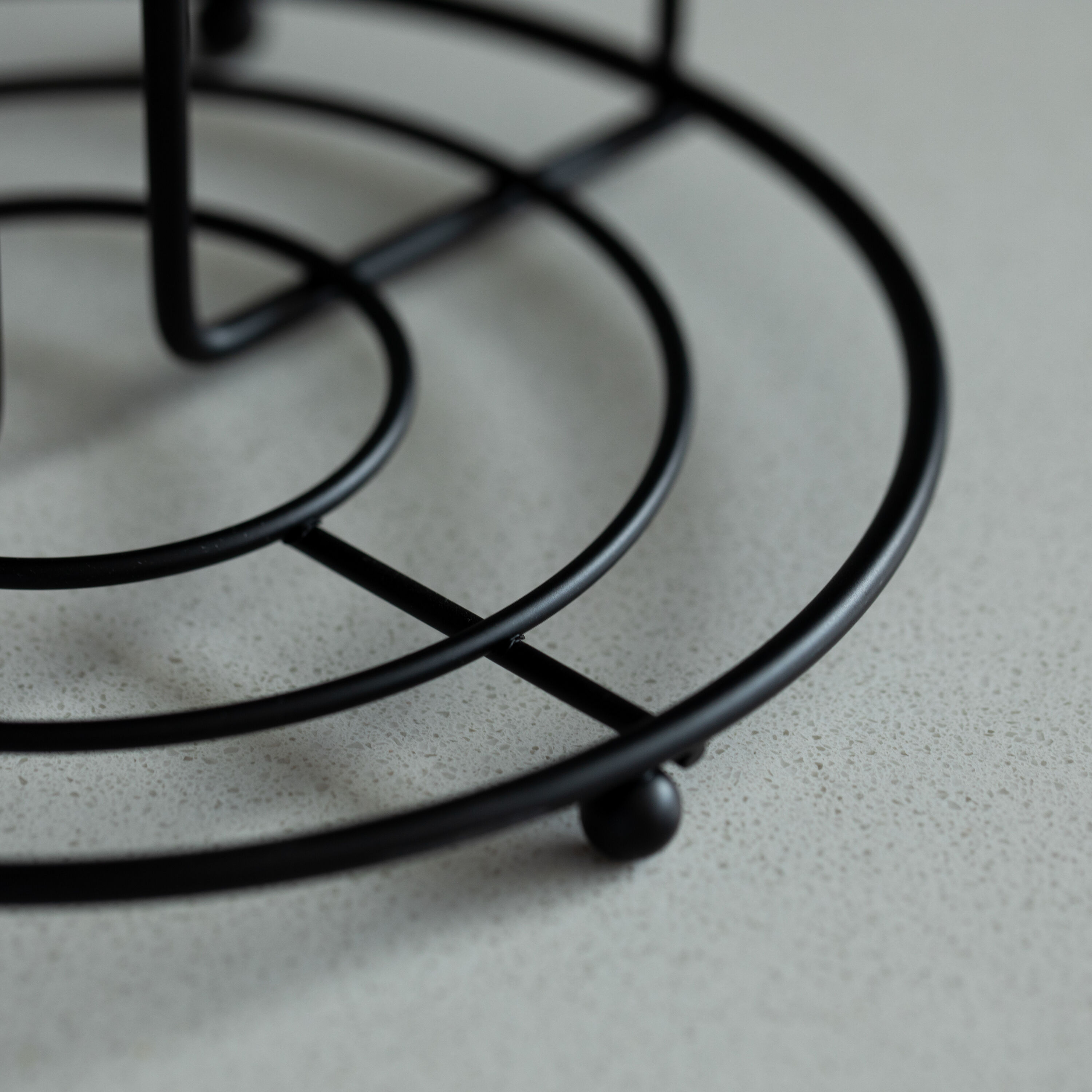 Freestanding Black Iron Paper Towel Holder Stand with Decorative Frame