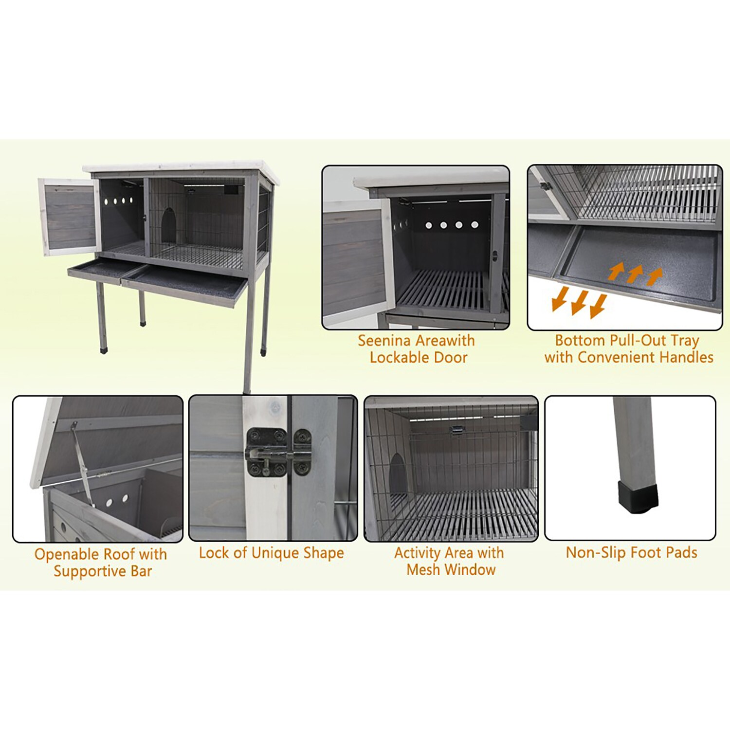 GZMR GZ44W-JL Chicken-Coops-Rabbit-Hutches - View #7