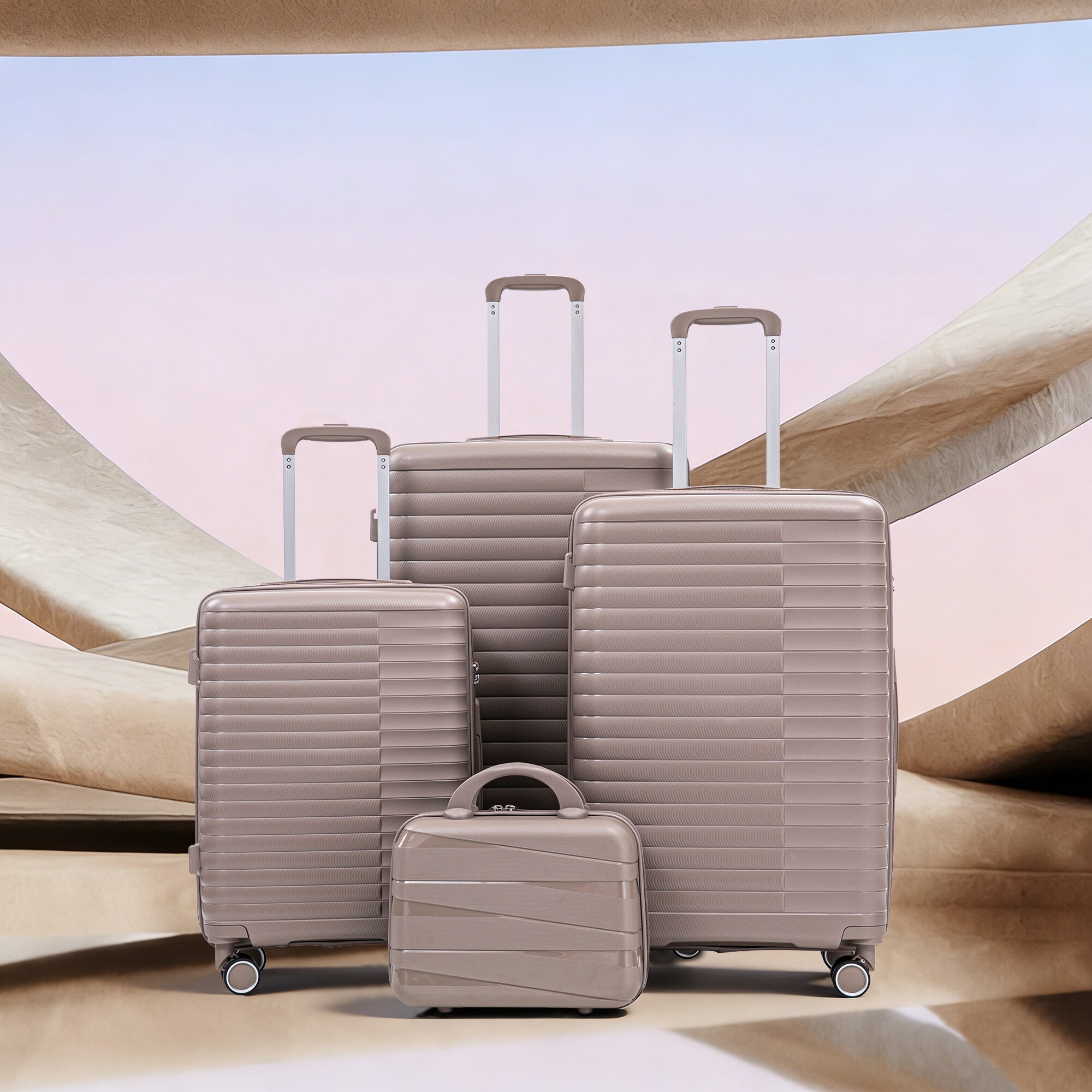KTMBDW - 4 Piece Luggage Set Carry on Suitcase with ABS+PC hardshell Spinner Wheels and Combinati...
