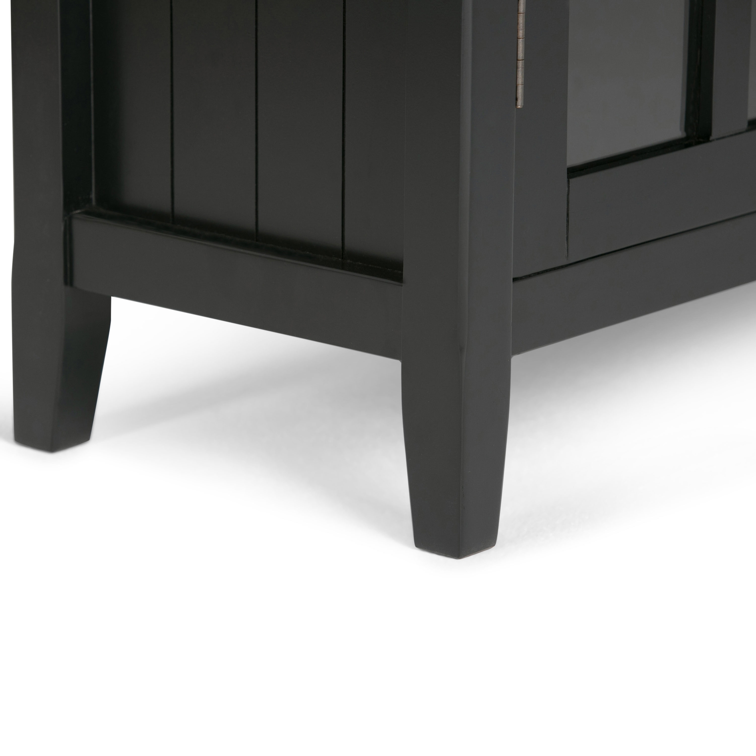 Acadian 39" Black Solid Pine Freestanding Storage Cupboard with Adjustable Shelves