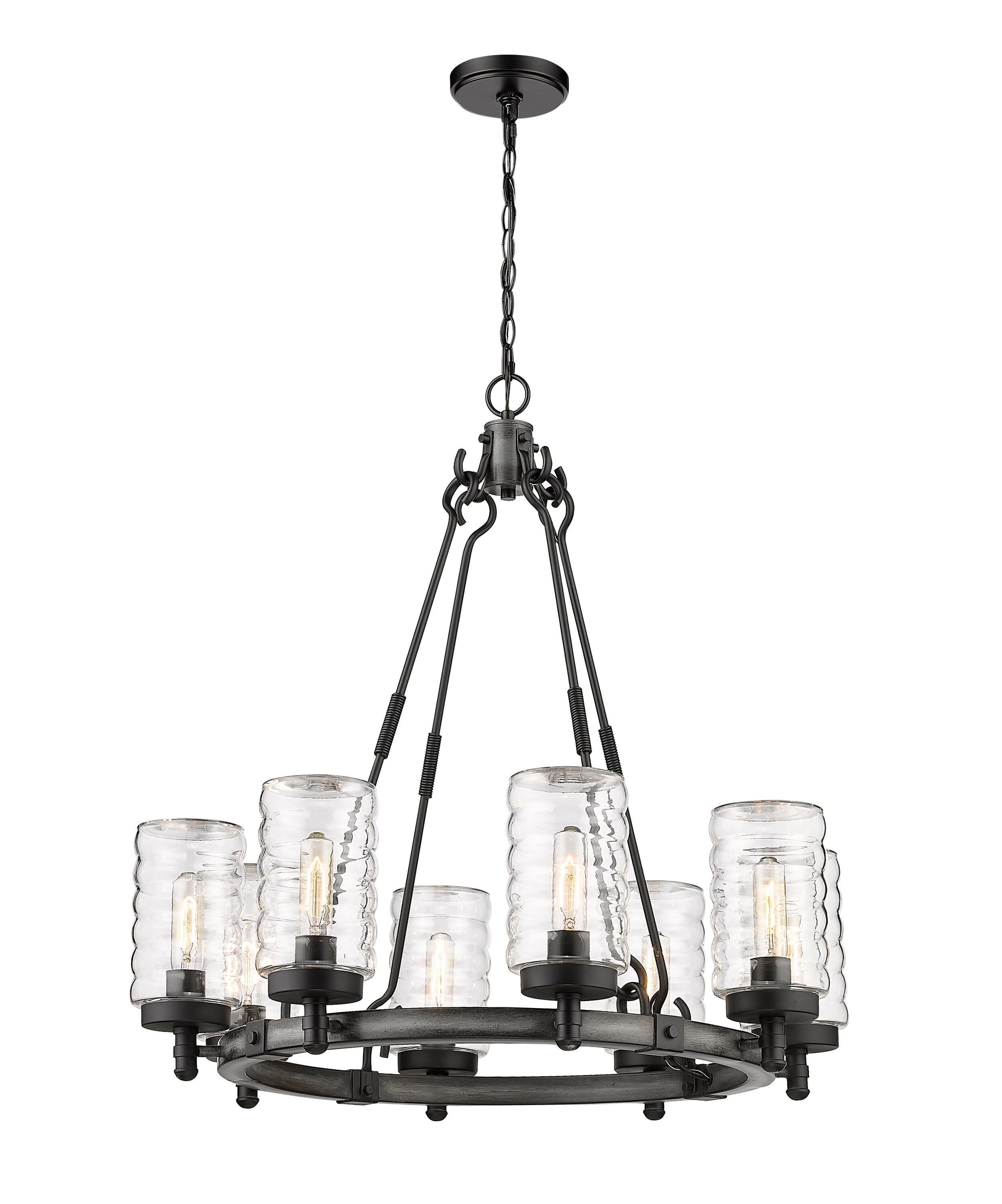 Z-Lite 588-8ABB Tahoe 8 -Light Gray Transitional For Use in Dining Rooms, Kitchens, Chandelier
