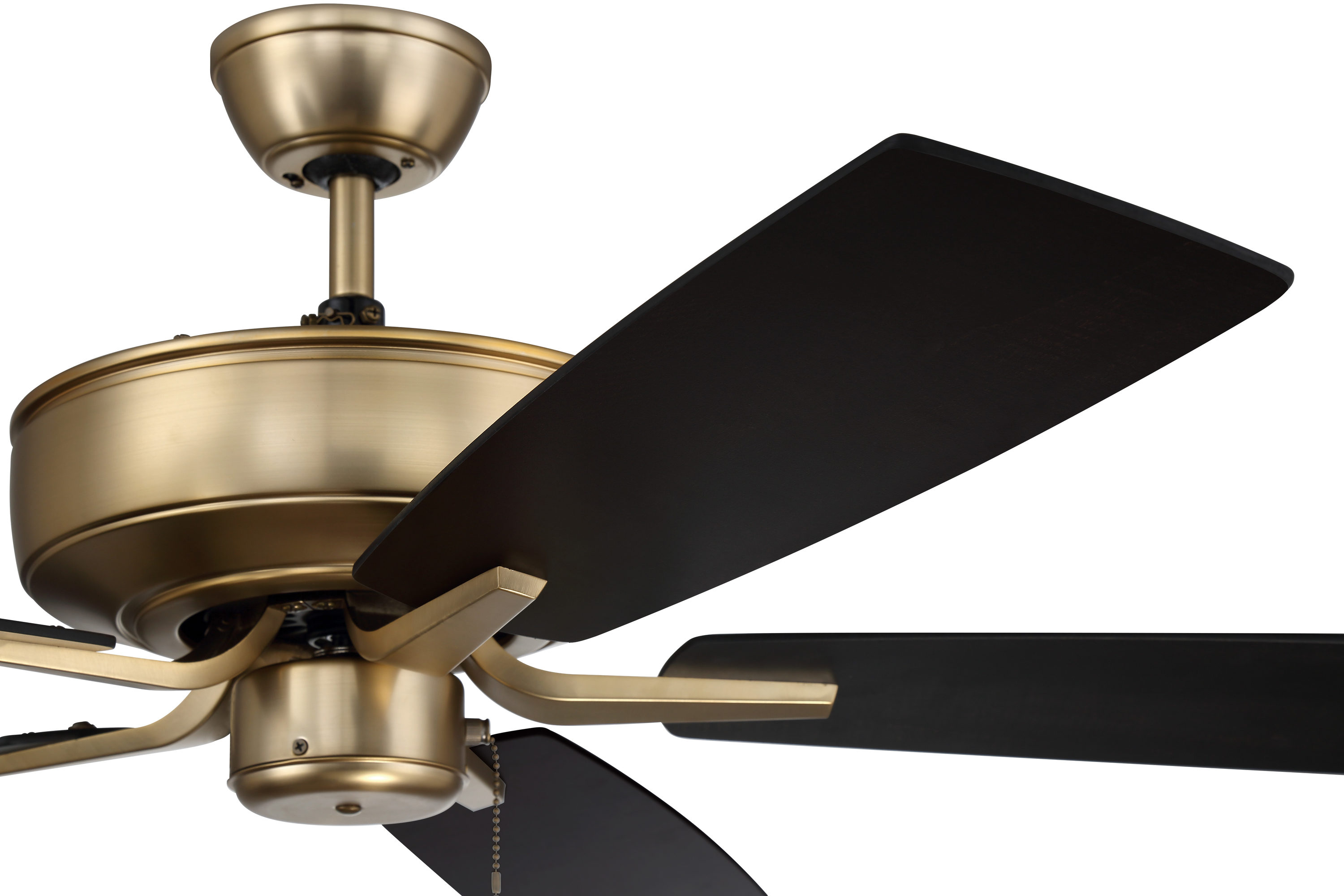 Satin Brass 52" Ceiling Fan with Black Walnut Blades