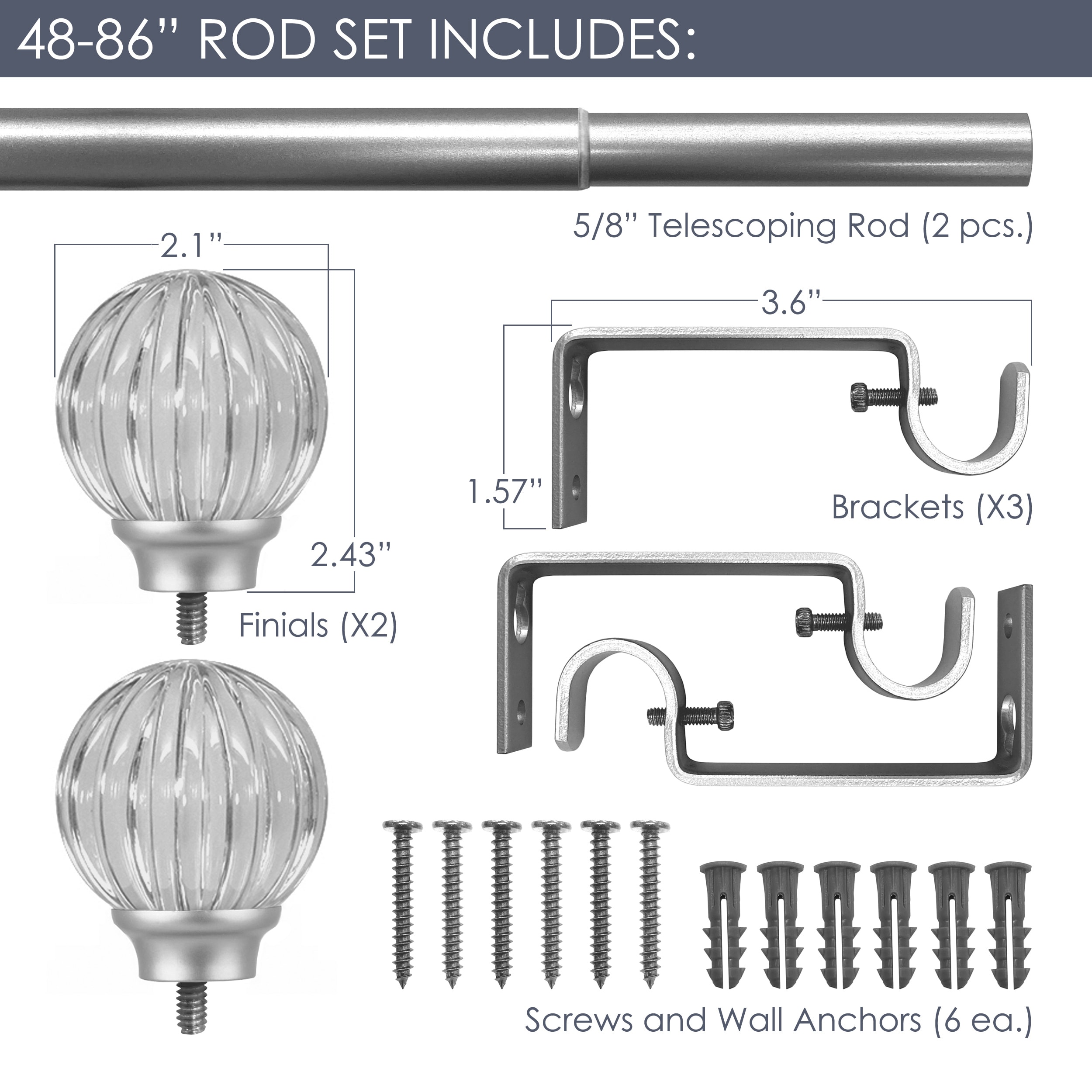 Decopolitan 29870-PRSL48 Curtain-Rods - View #4