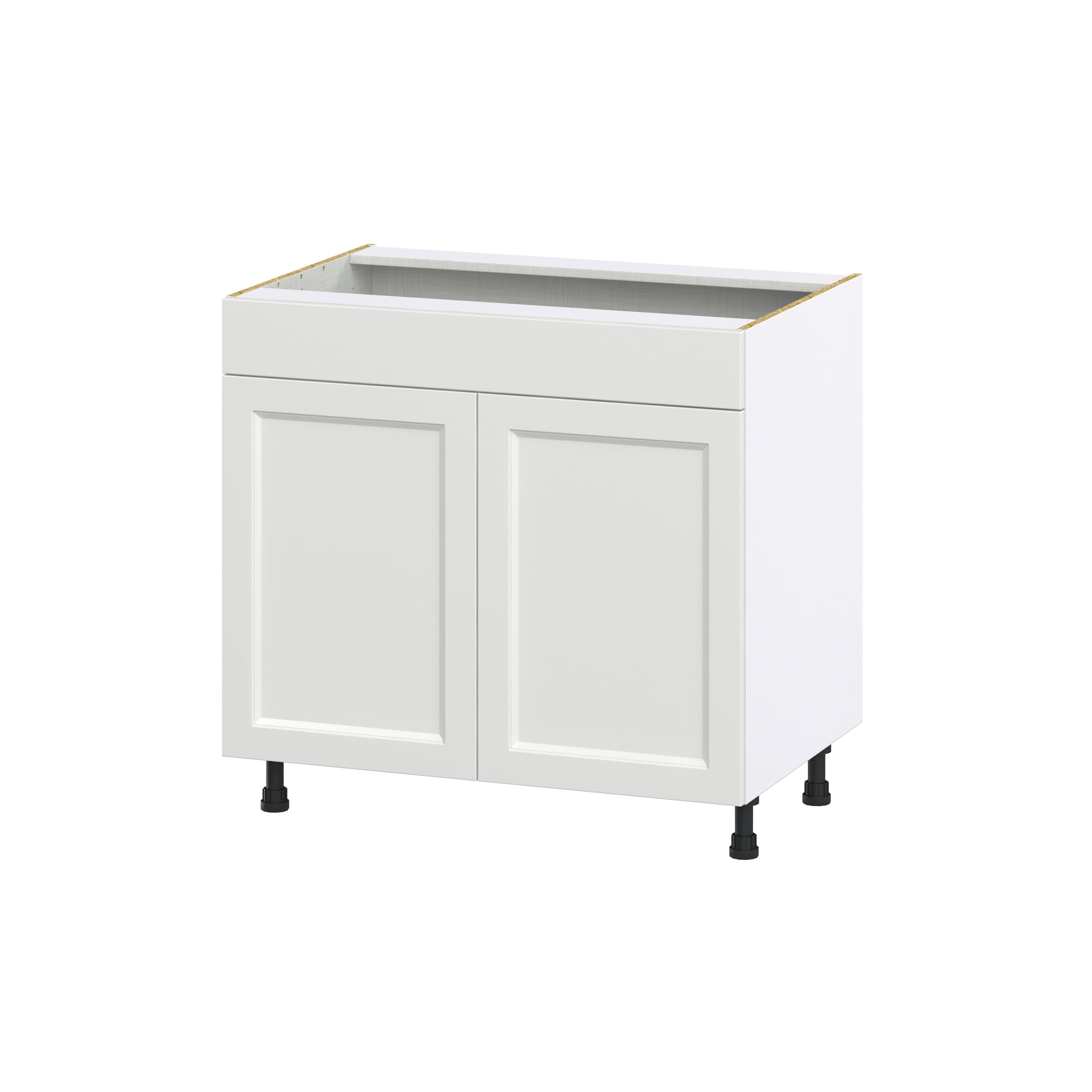 Hugo&Borg Riviera 24-in W x 34.5-in H x 24-in D Bright White Sink Base Fully Assembled Cabinet (Recessed Panel Shaker Style)