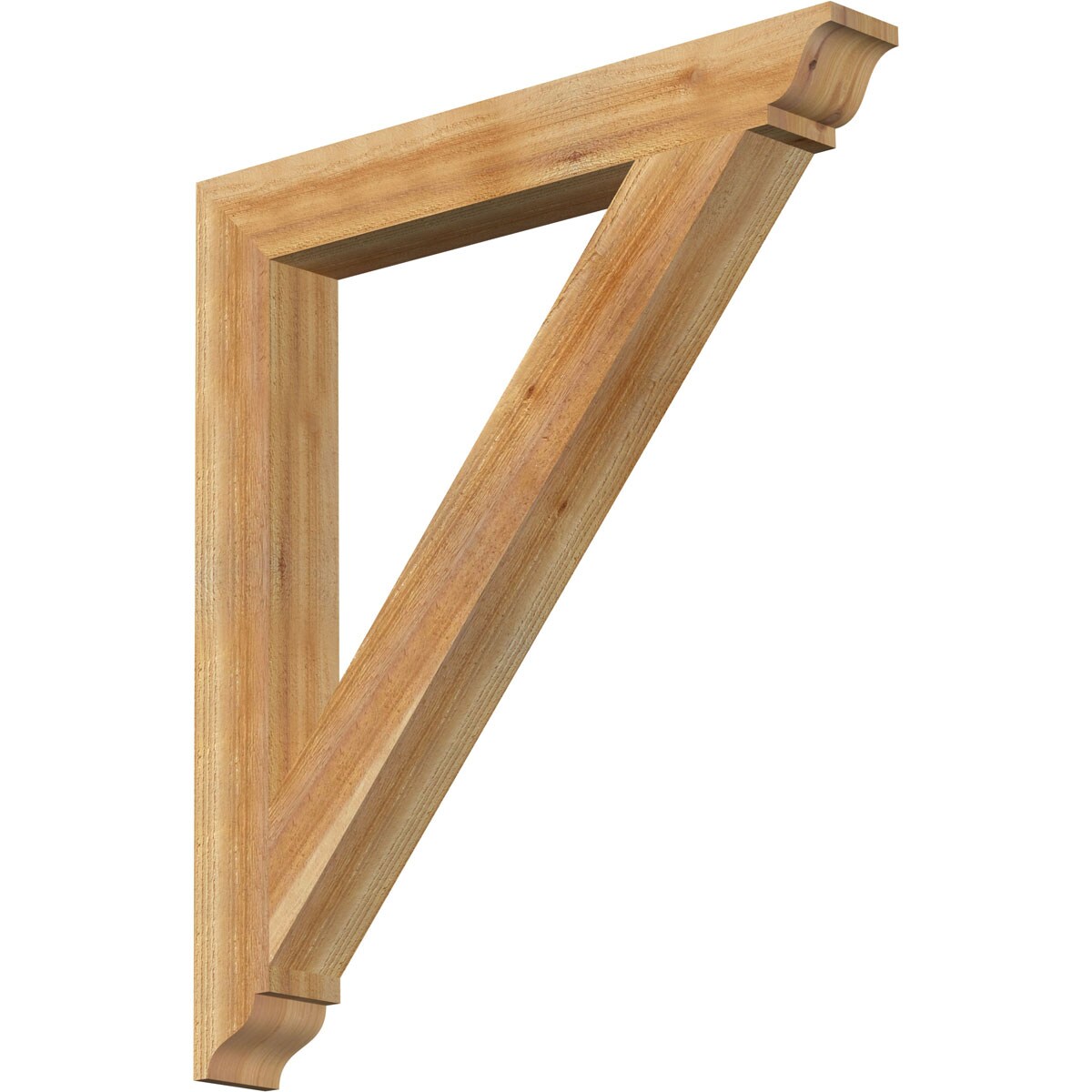 Ekena Millwork BKT04X32X36TRA01RWR Traditional traditional rough sawn 4-in x 32-in x 36-in Western red cedar Brown Wood Standard bracket