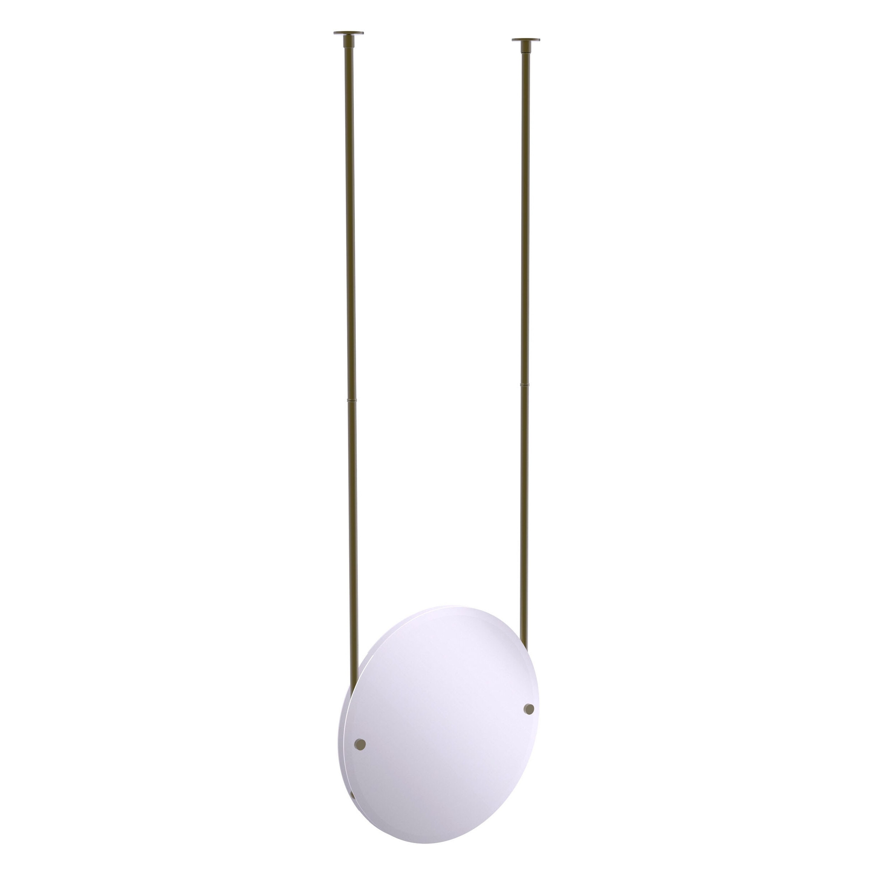 Allied Brass CH-90-ABR 22-Inches x 73-Inches Beveled Frameless Round Bathroom Vanity Mirror ( Antique Brass )