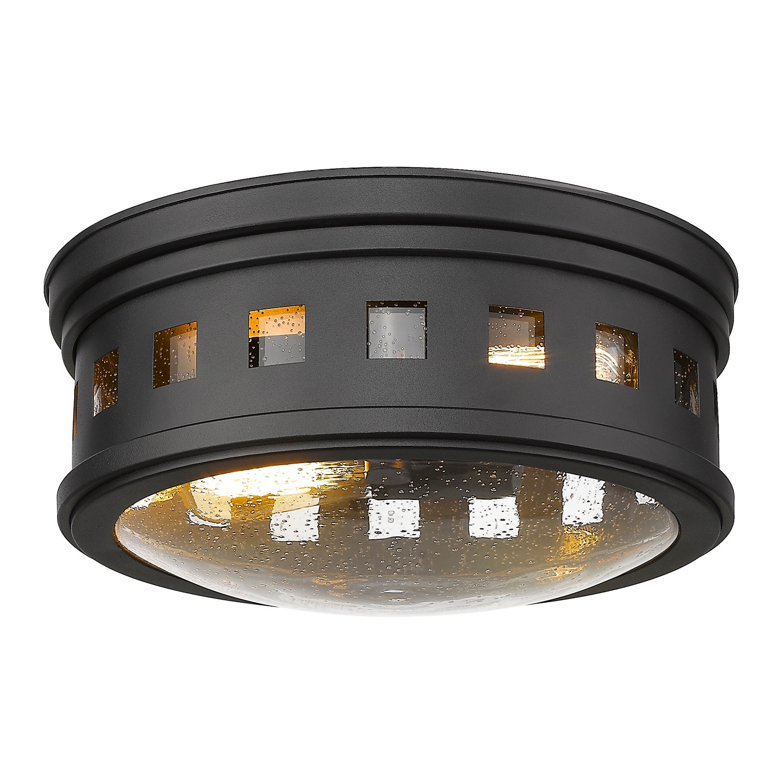 LTMATE LS5HZG51-F BK JAZAVA 2 -Light 11.8-in Matte Black Flush Mount Light