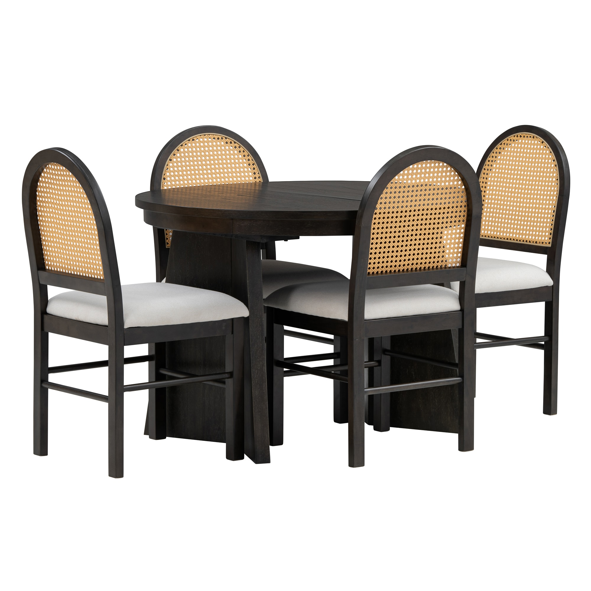 Qualler FSUDTM820P Gray Contemporary/Modern Dining Room Set with Rectangular Table ( Seats 3 )