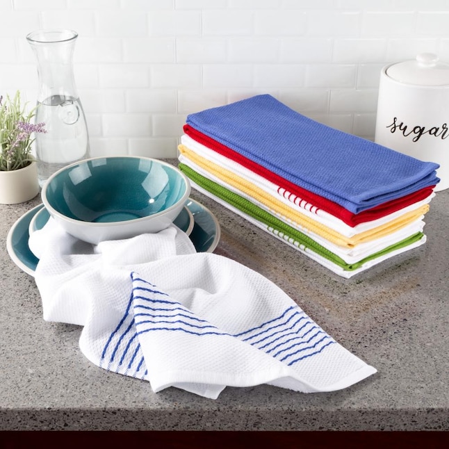 Living Fashions 8 Pack Dish Cloths for Washing Dishes - 100% Cotton  Absorbent Dish Towels Size 12 x 12 - Perfect Dish Rags for Washing Dishes  