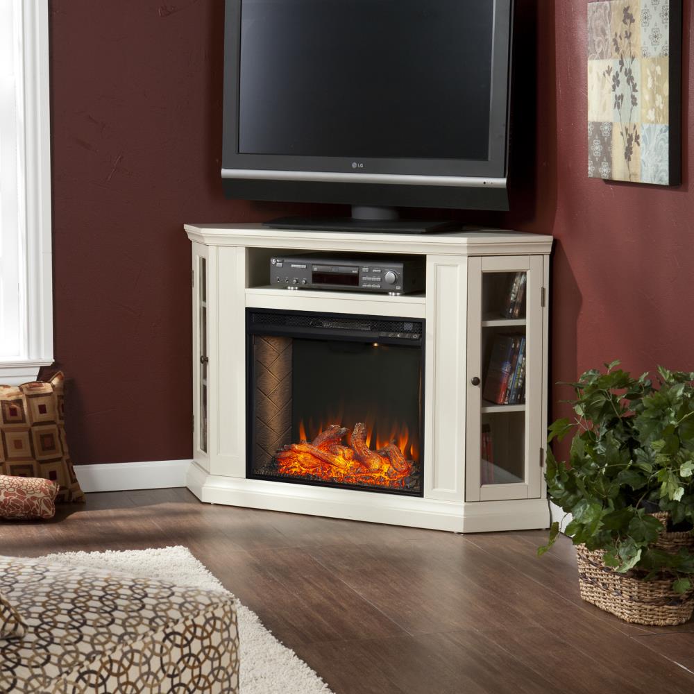 Boston Loft Furnishings 48-in W Ivory Fan-forced Electric Fireplace at ...