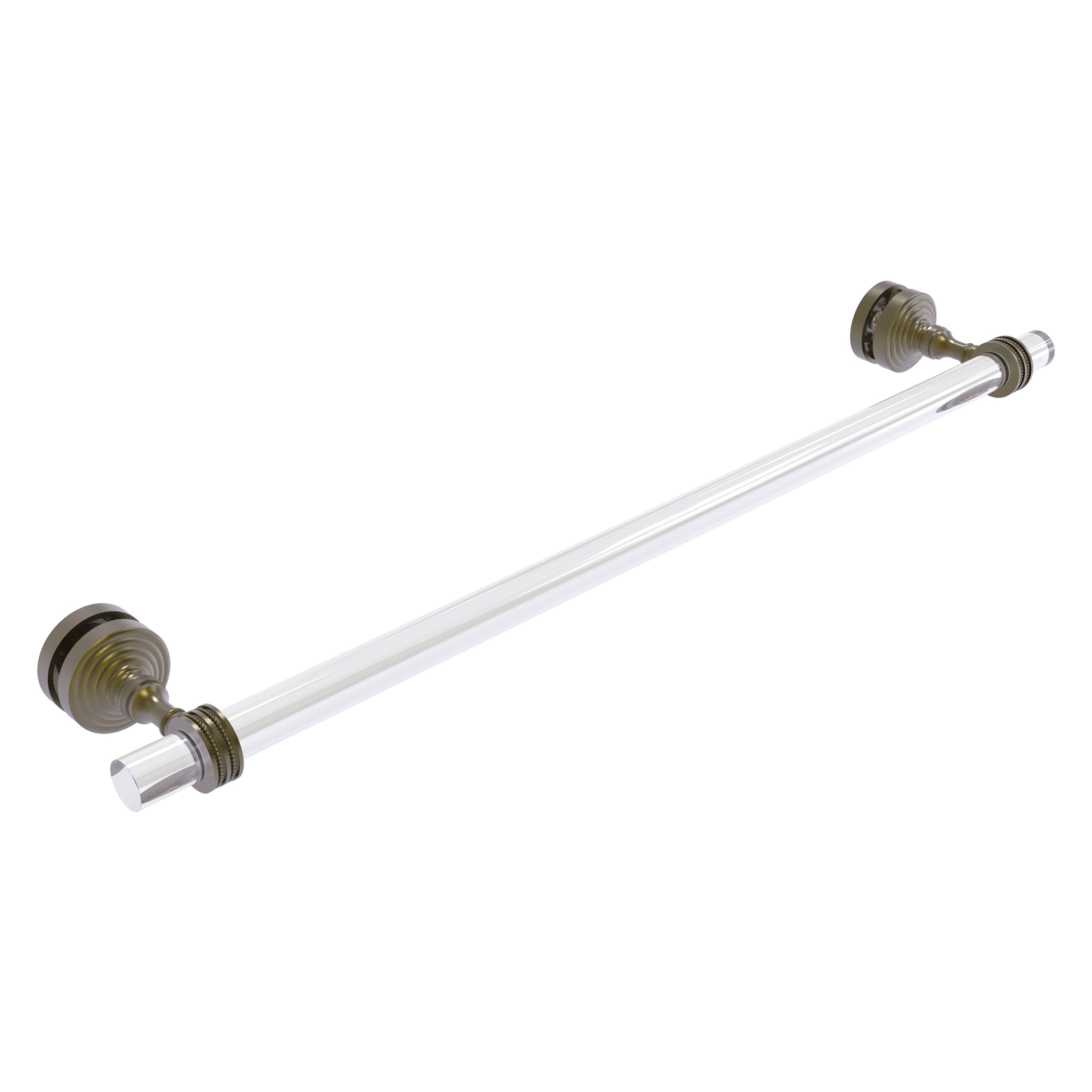 Allied Brass PG-41D-SM-24-ABR Pacific Grove 24-in Antique Brass Glass mount 4-tier Towel Bar