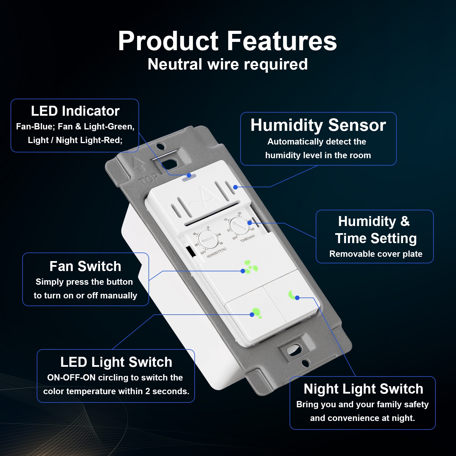 Akicon AK-SW-FLHT Lighting-Controls - View #6