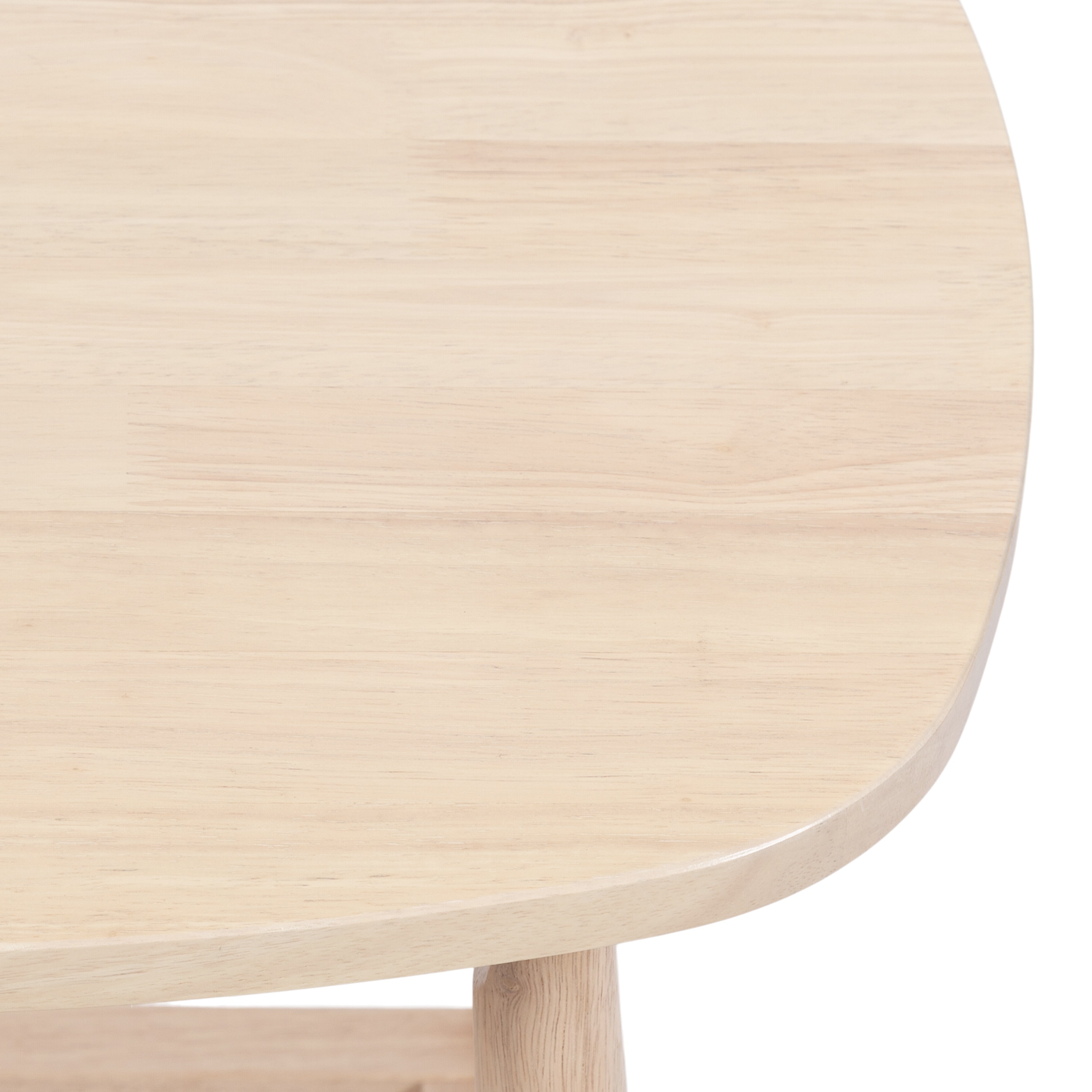 Natural Light Wood Rectangular Side Table with Storage Shelf