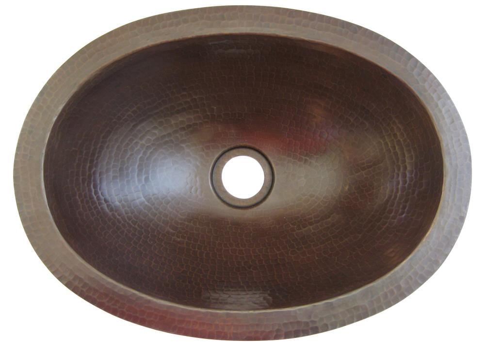 Quito 11'' Hammered Copper Oval Drop-in Bathroom Sink