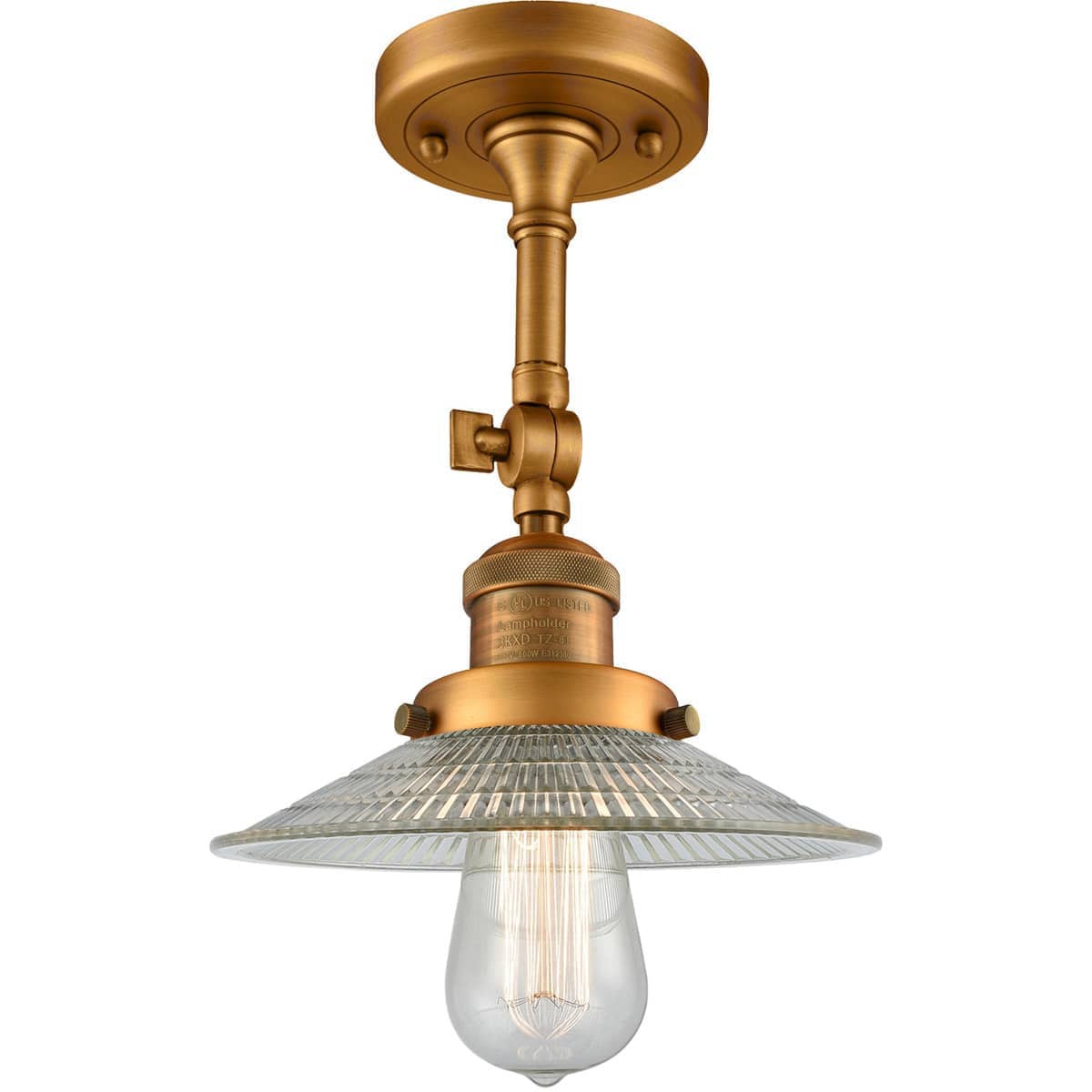 Innovations Lighting 201F-BB-G2 201F-BB-G2 Franklin Restoration Halophane Semi-Flush Mount