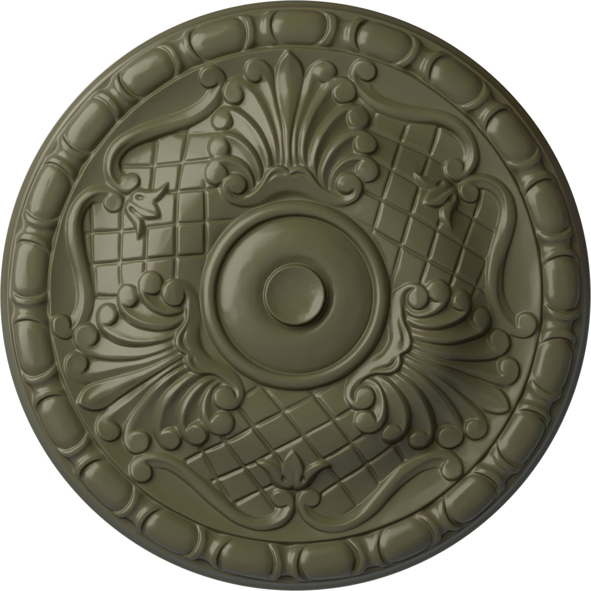 Ekena Millwork CM16AMPTF Amelia 15.75-in W x 15.75-in L Painted Turtle Polyurethane Split Ceiling Medallion